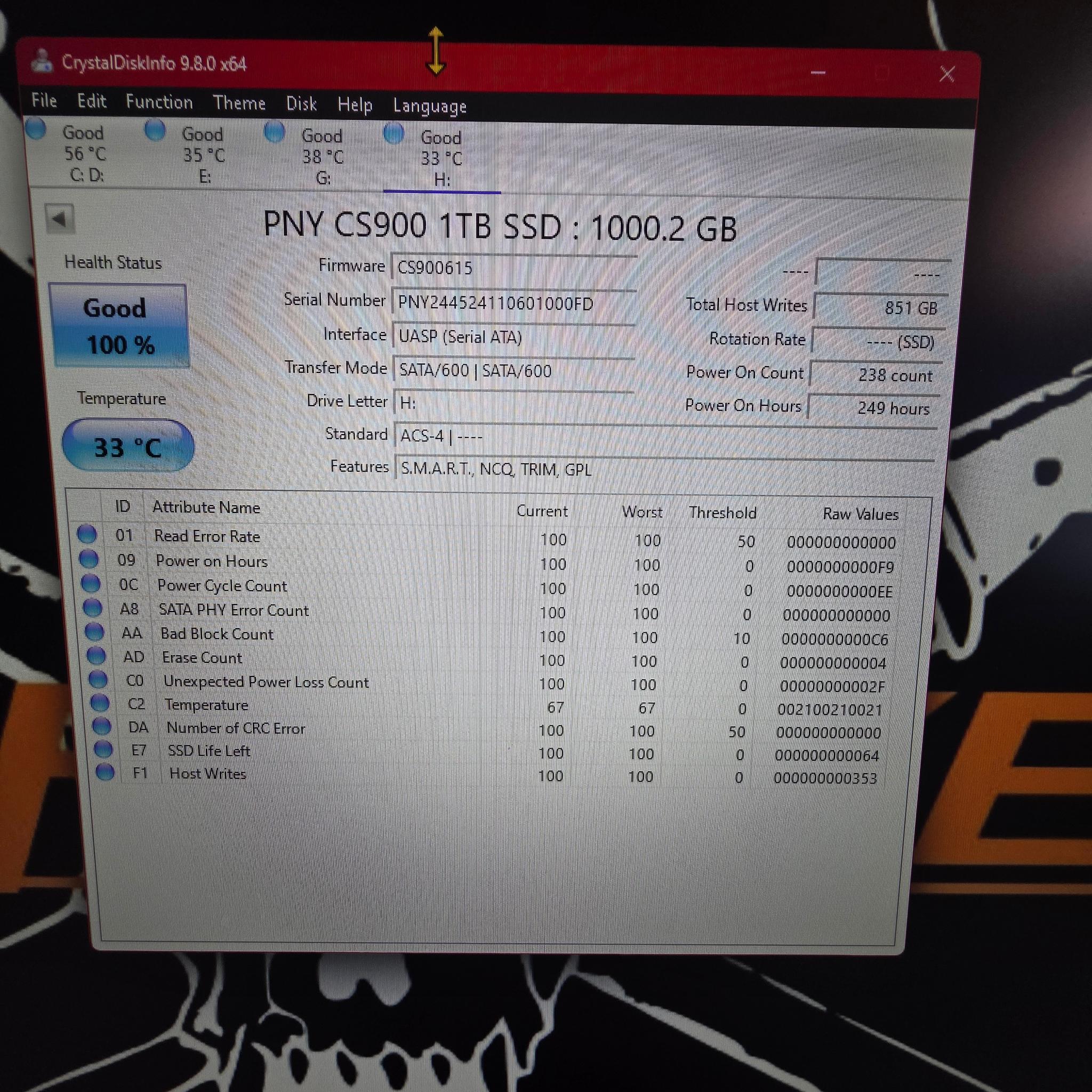 PNY CS900 1TB 3D NAND 2.5" SATA III Internal Solid State Drive (SSD) - (SSD7CS900-1TB-RB)