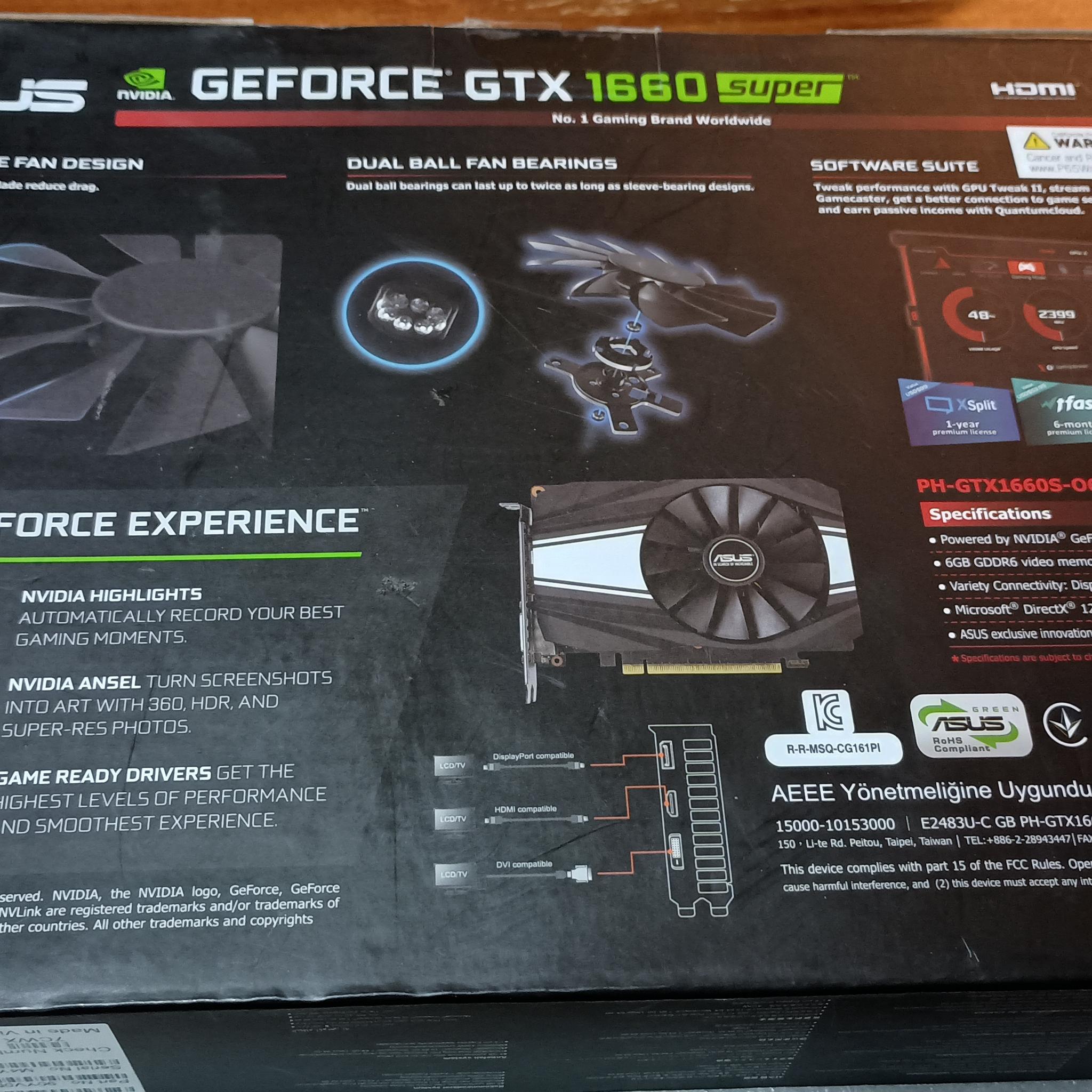 Asus Phoenix OC GeForce GTX 1660 SUPER 6GB