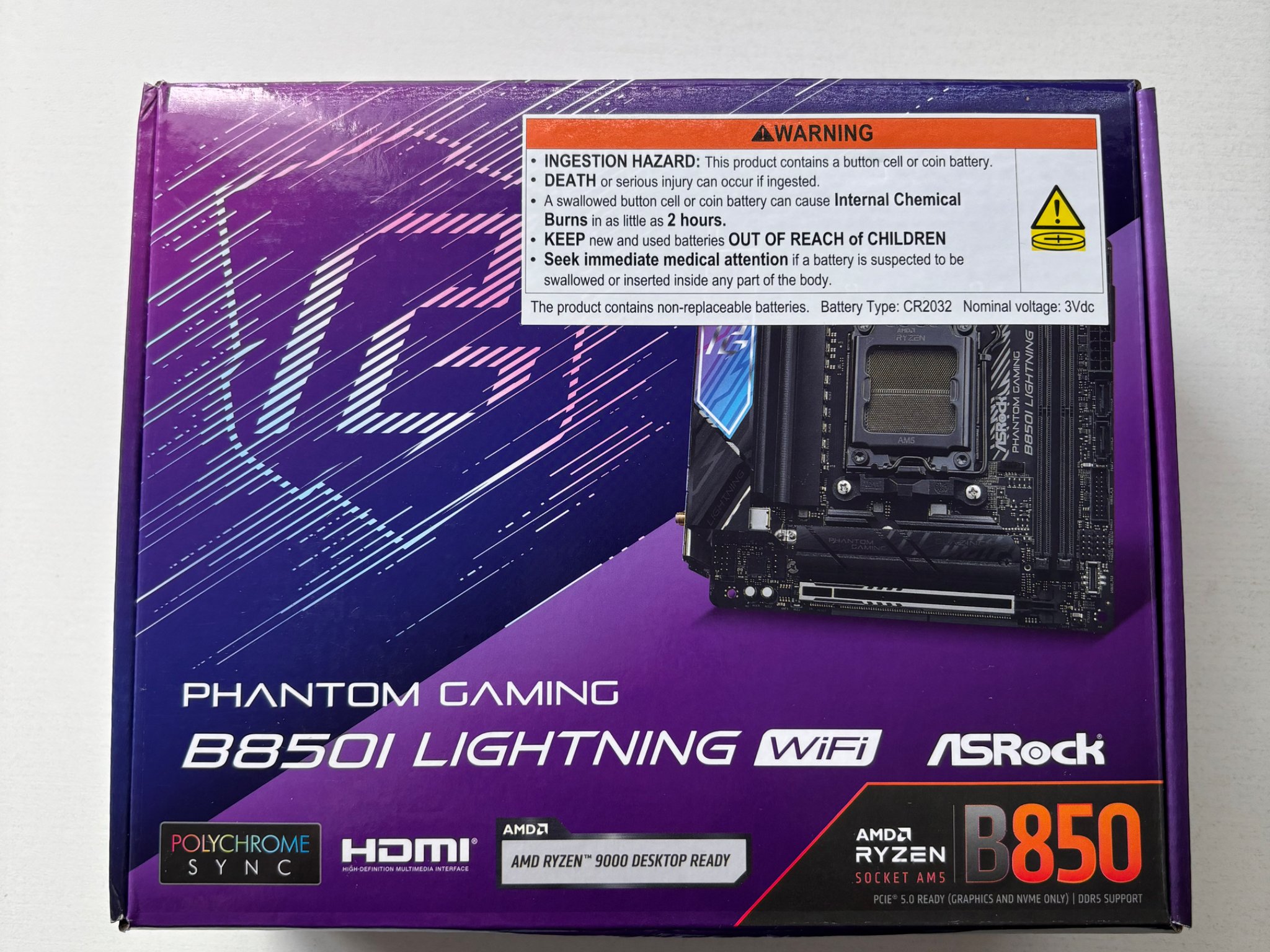 AsRock B850i Lightning WiFi AM5 Mini ITX Motherboard