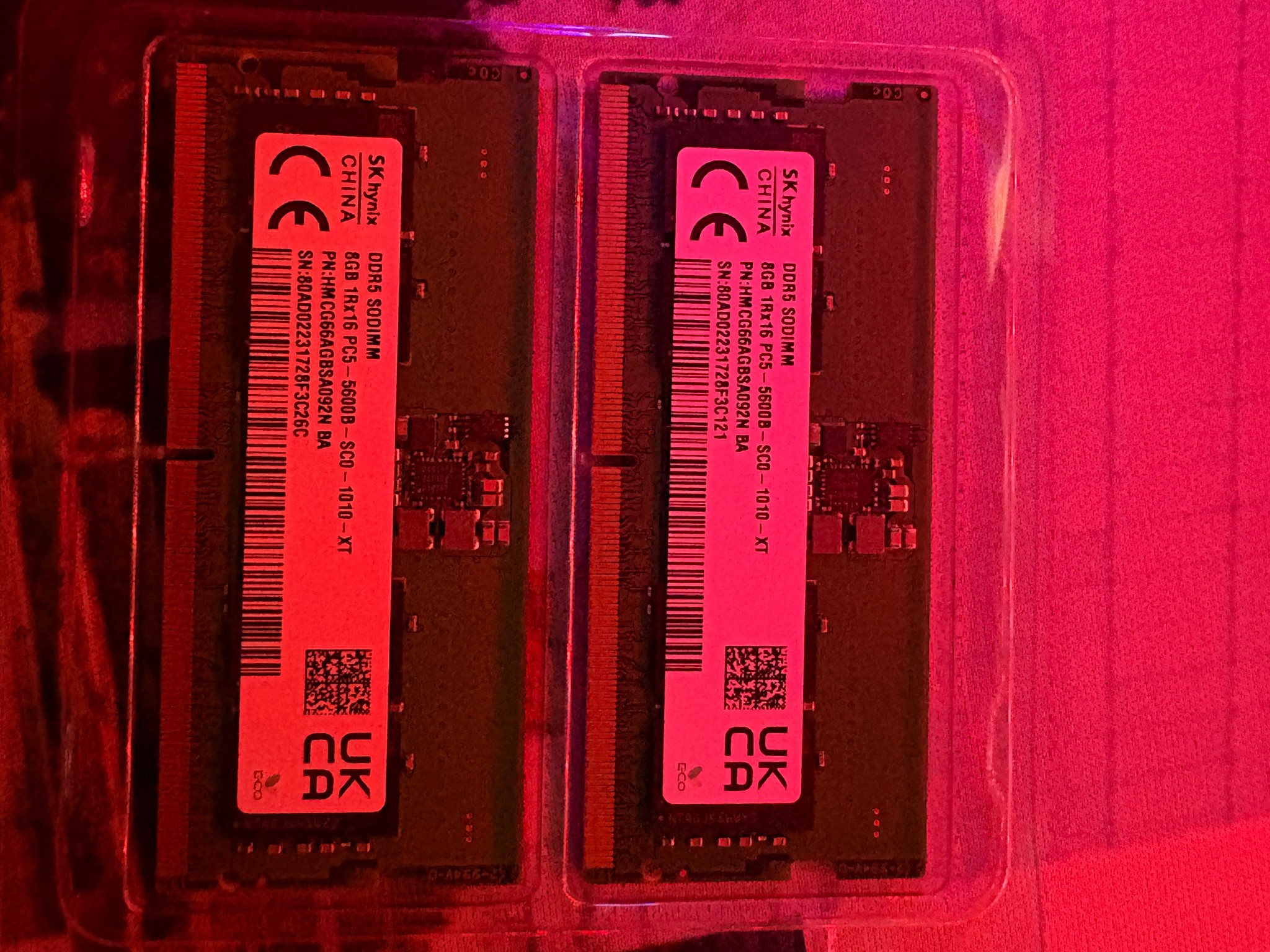 16GB (2x8GB) DDR5 5600MHz PC5-44800 SODIMM Unbuffered Non-ECC 1Rx16 CL46 1.1v SK Hyn(Hynix) Original