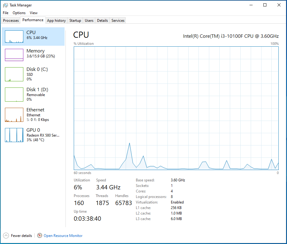 Gaming PC - 8GB Radeon RX 580 - Intel i3 10100F - 16 GB RAM