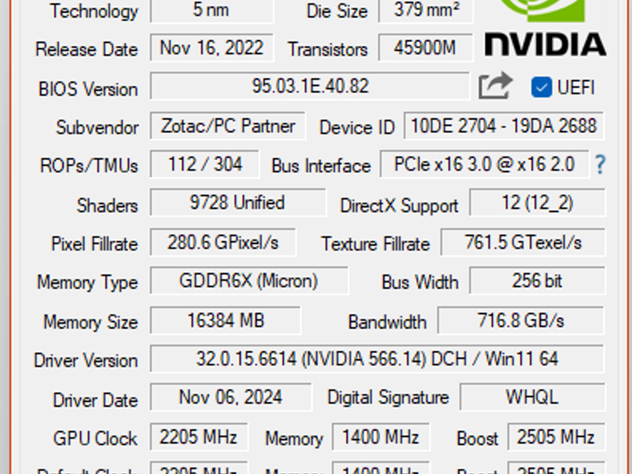 Zotac NVIDIA GeForce RTX 4080 Trinity Triple Fan 16GB GDDR6X PCIe 4.0 Graphics Card