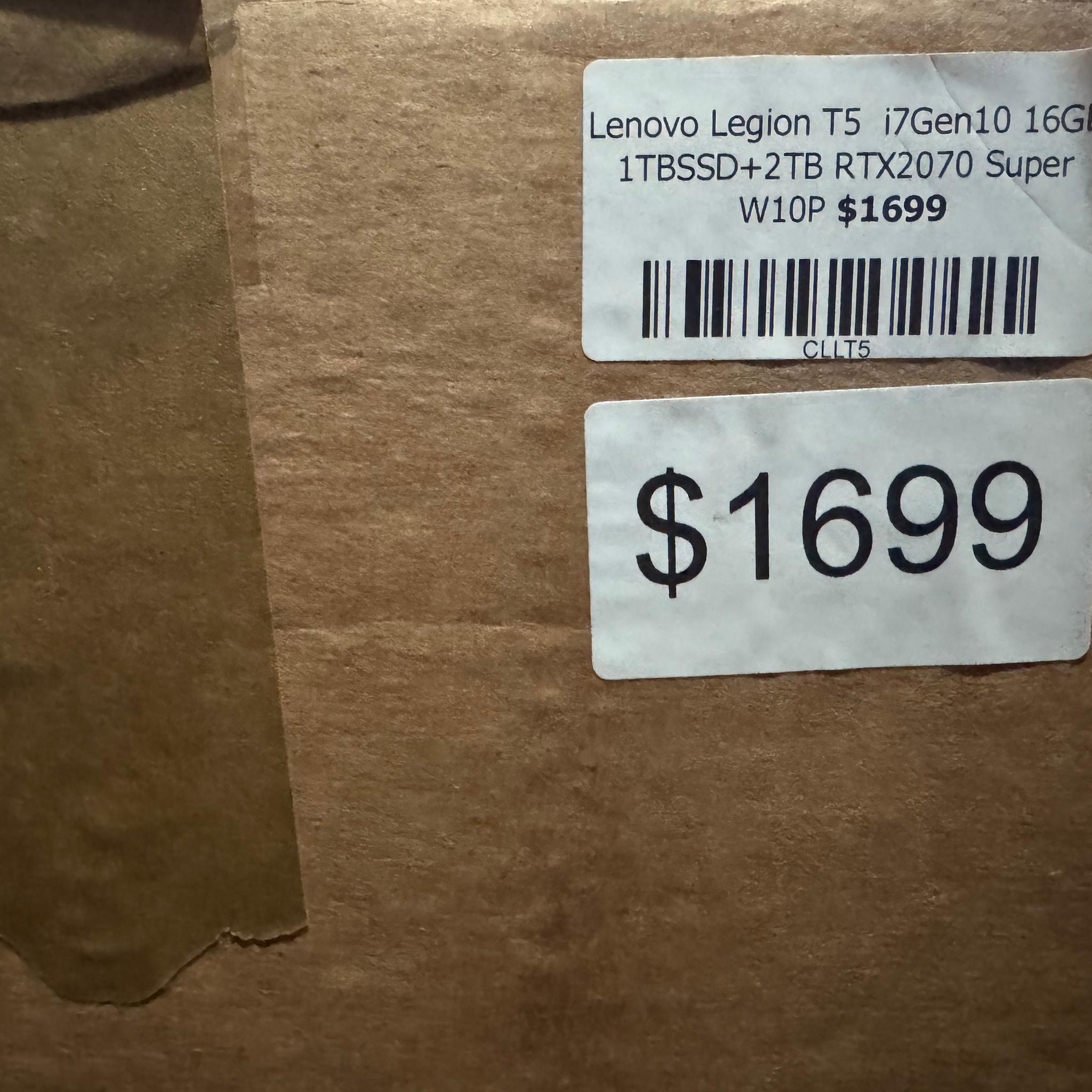 Lenovo Legion T5 tower) RTX 2070 Super, 16GB RAM, 1TB SSD, i7GEN10, etc.