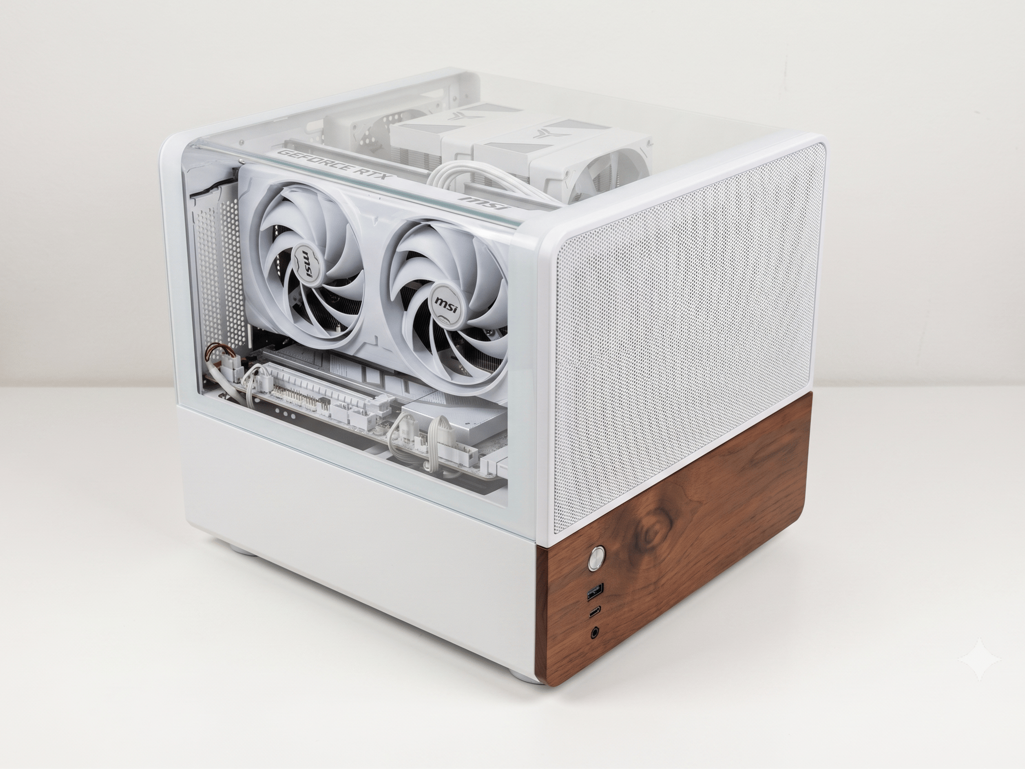 Clean Wood Jonsbo V12 1440P Build - 7800X3D | 5070 12GB | 1TB NVME