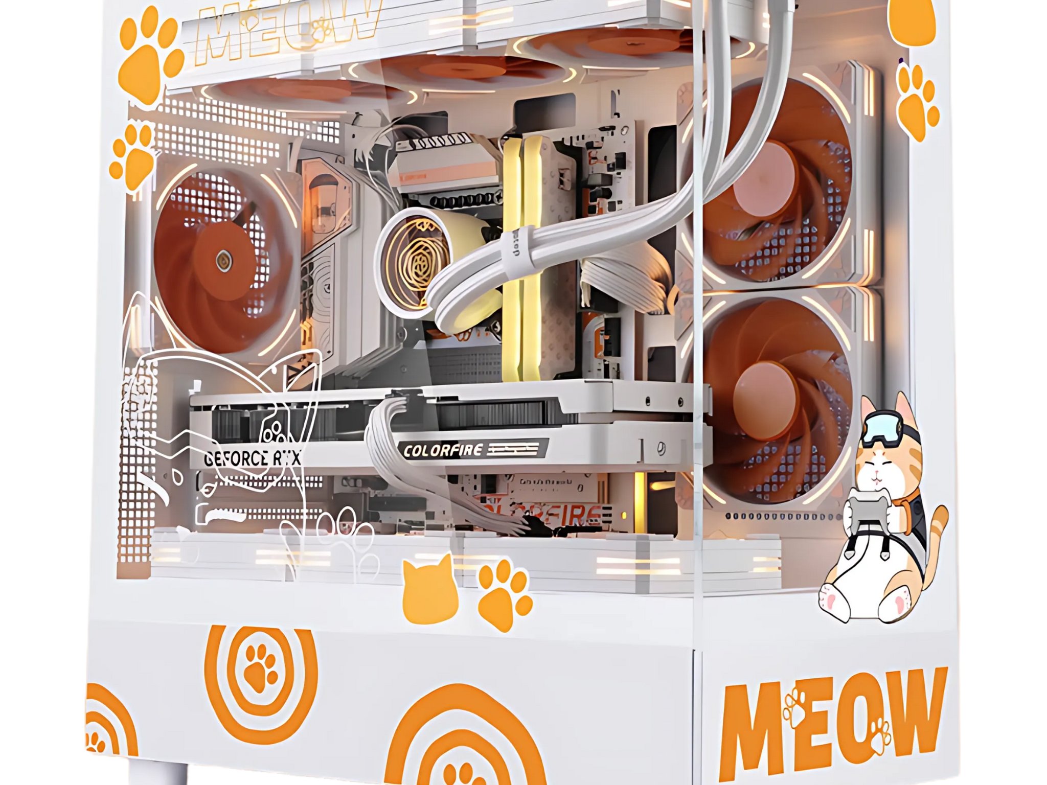 SEGOTEP Endura Pro Meow Edition, Tempered Glass, Detachable Panels,Meow Fans ARGB Fans Included
