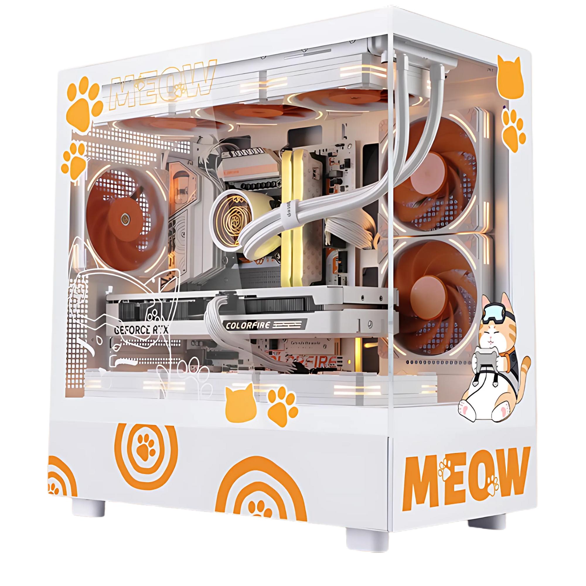 SEGOTEP Endura Pro Meow Edition, Tempered Glass, Detachable Panels,Meow Fans ARGB Fans Included