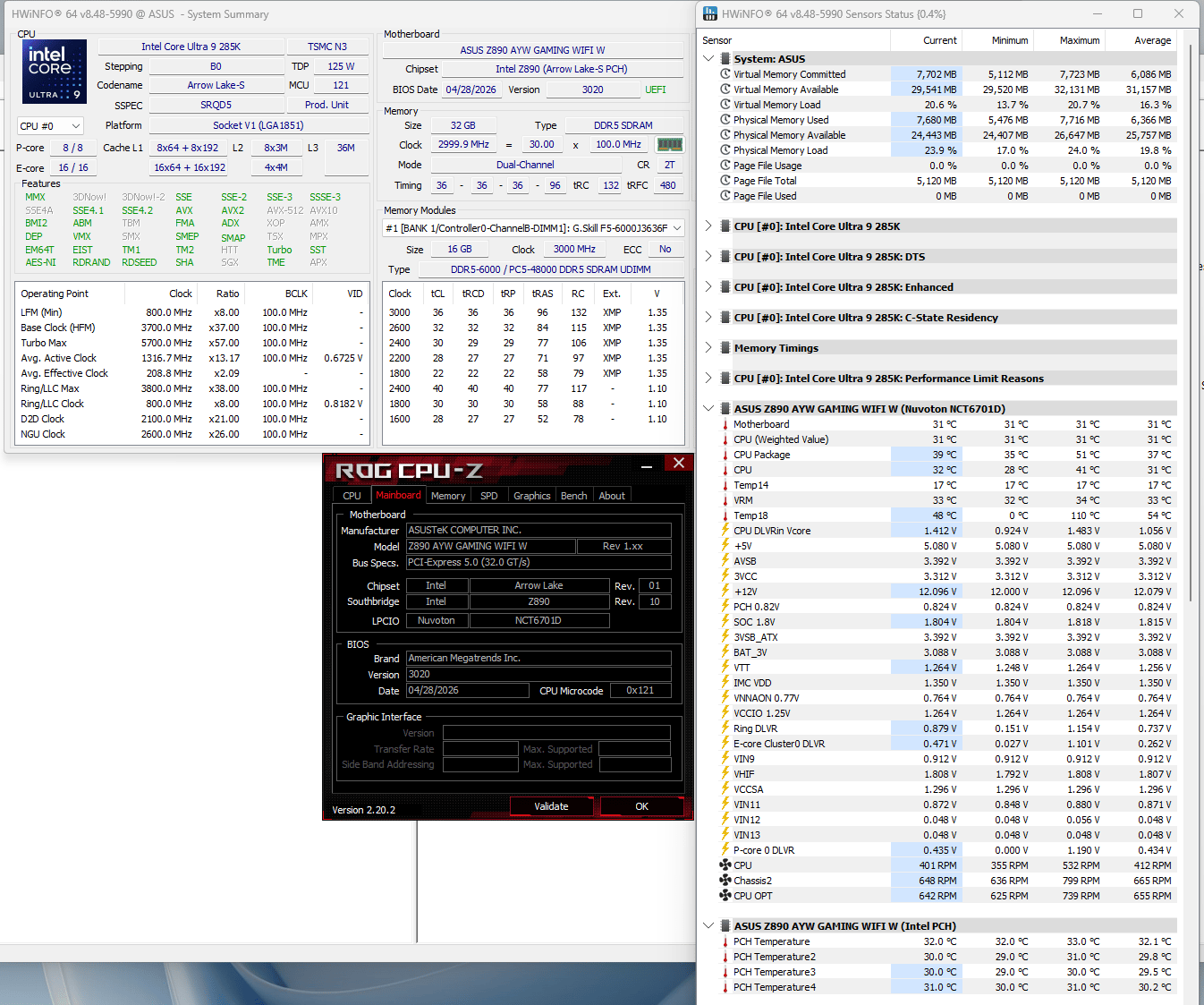 Asus Z890 AYW GAMING WIFI W (Motherboard)