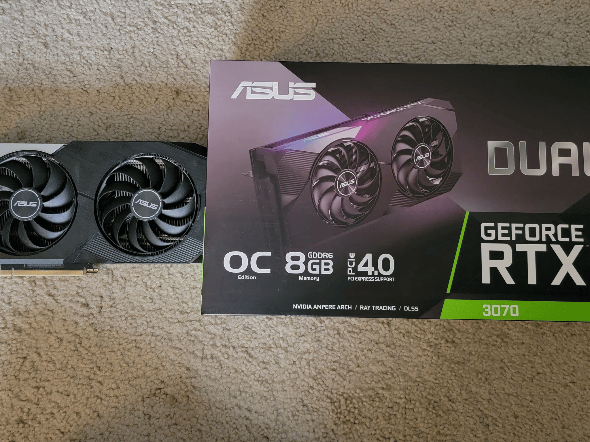 Asus Dual RTX 3070 V2 OC 8GB GDDR6 LHR Like New With Original Box