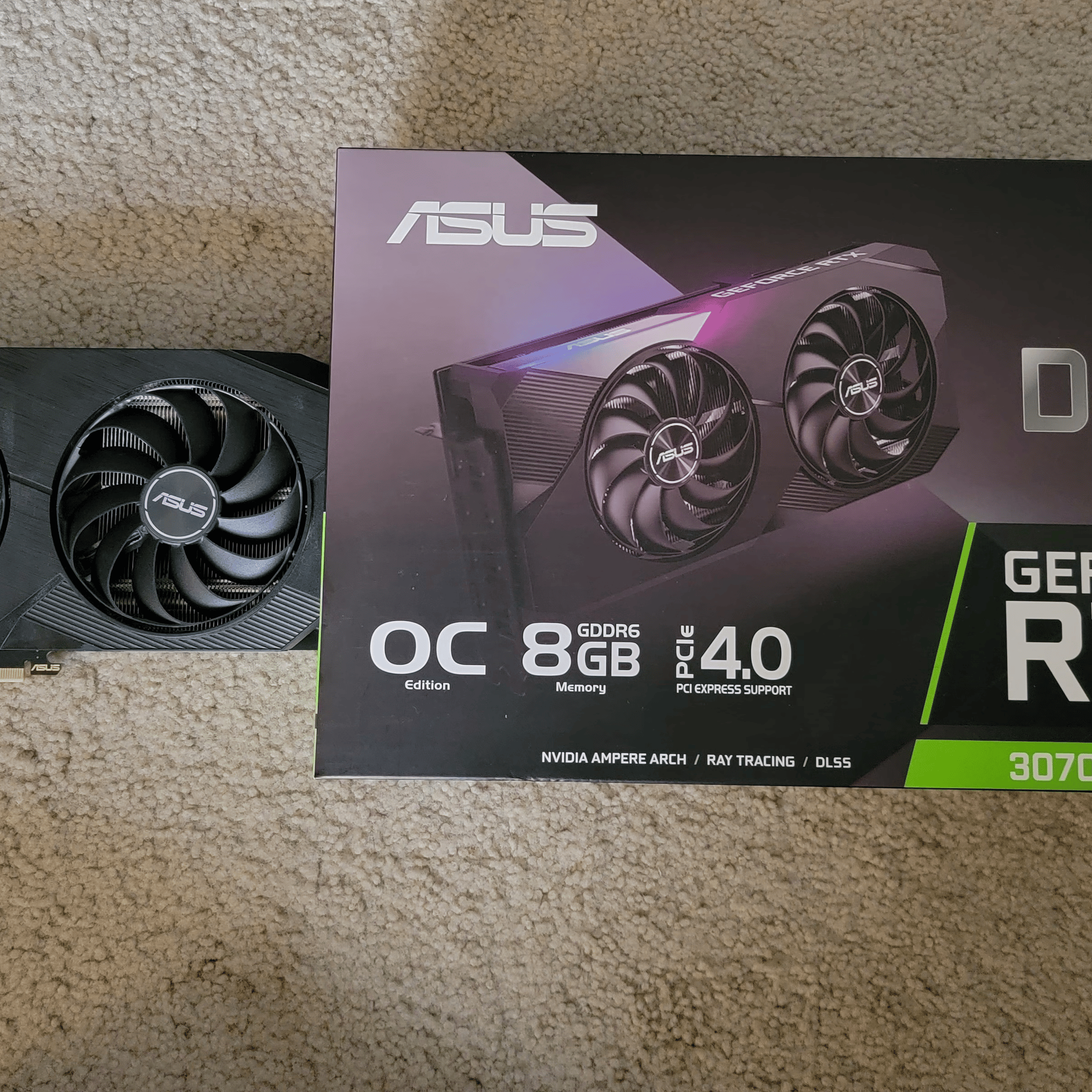 Asus Dual RTX 3070 V2 OC 8GB GDDR6 LHR Like New With Original Box
