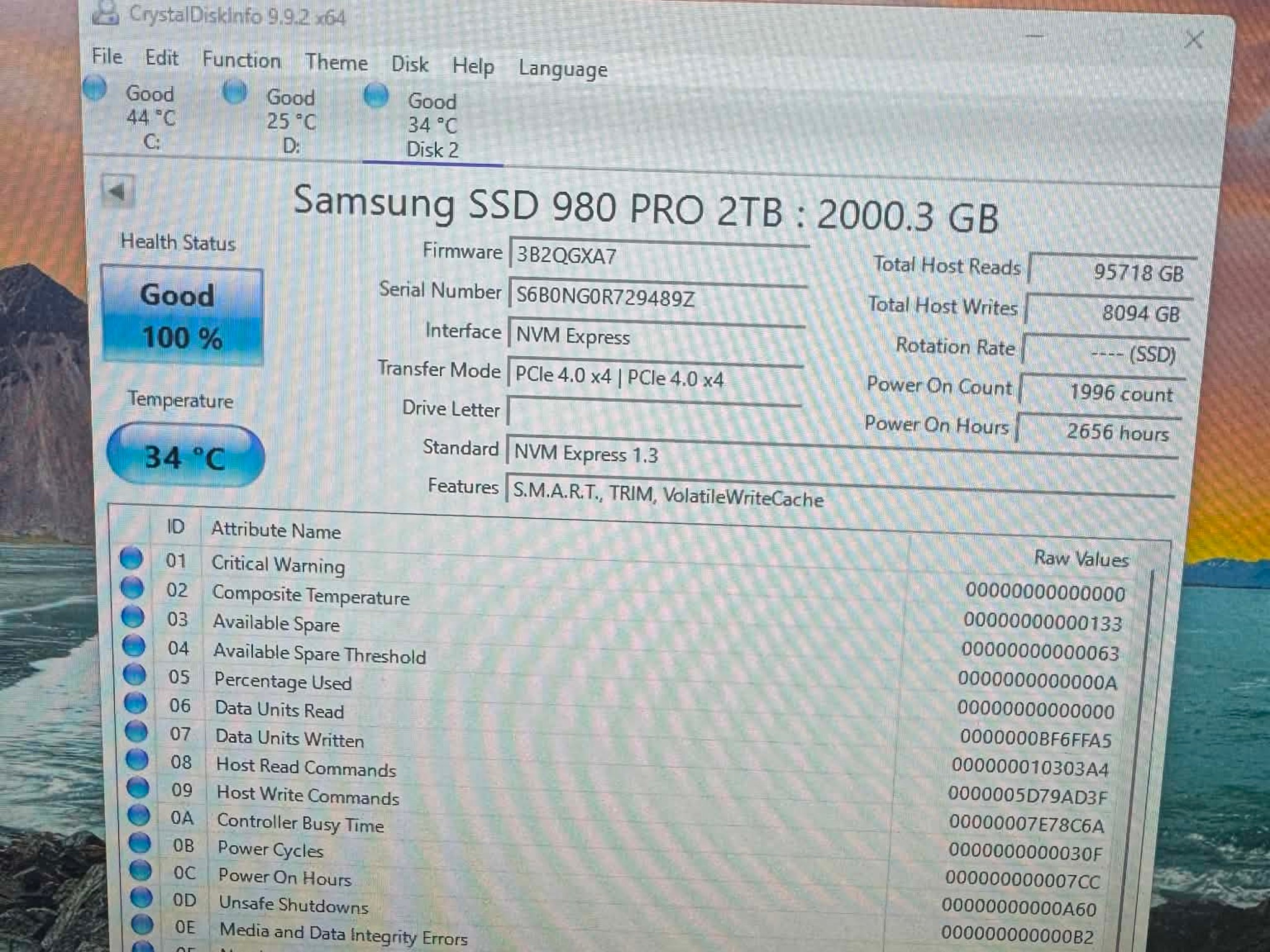 Samsung 980 PRO 2TB M.2 2280 NVMe PCIe 4.0 Internal SSD MZ-V8P2T0
