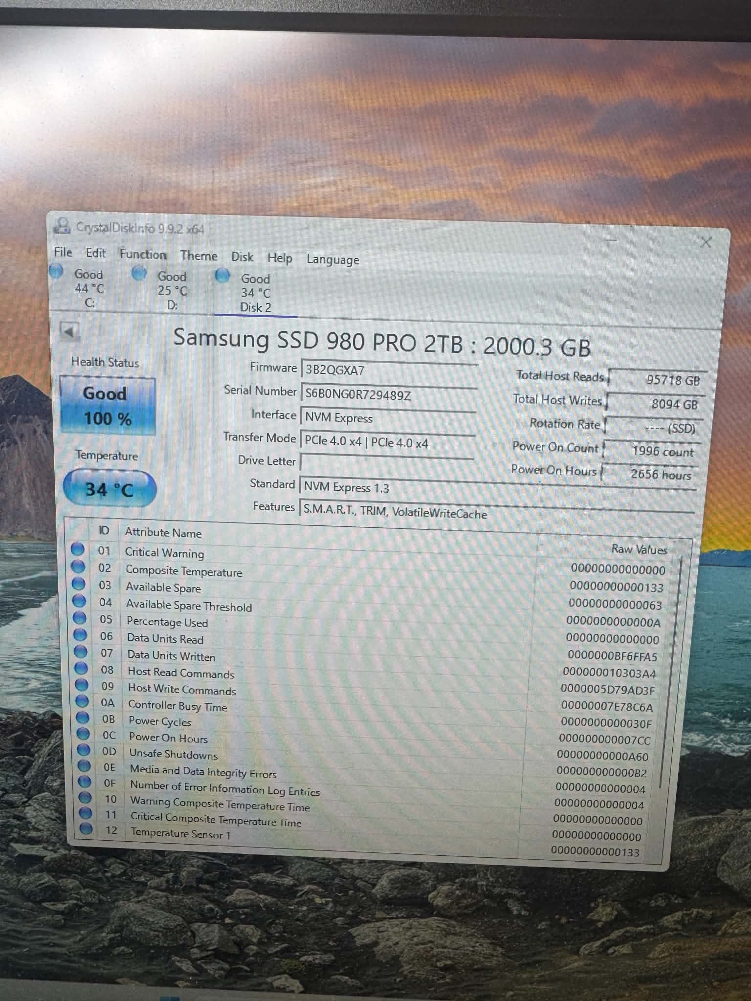 Samsung 980 PRO 2TB M.2 2280 NVMe PCIe 4.0 Internal SSD MZ-V8P2T0