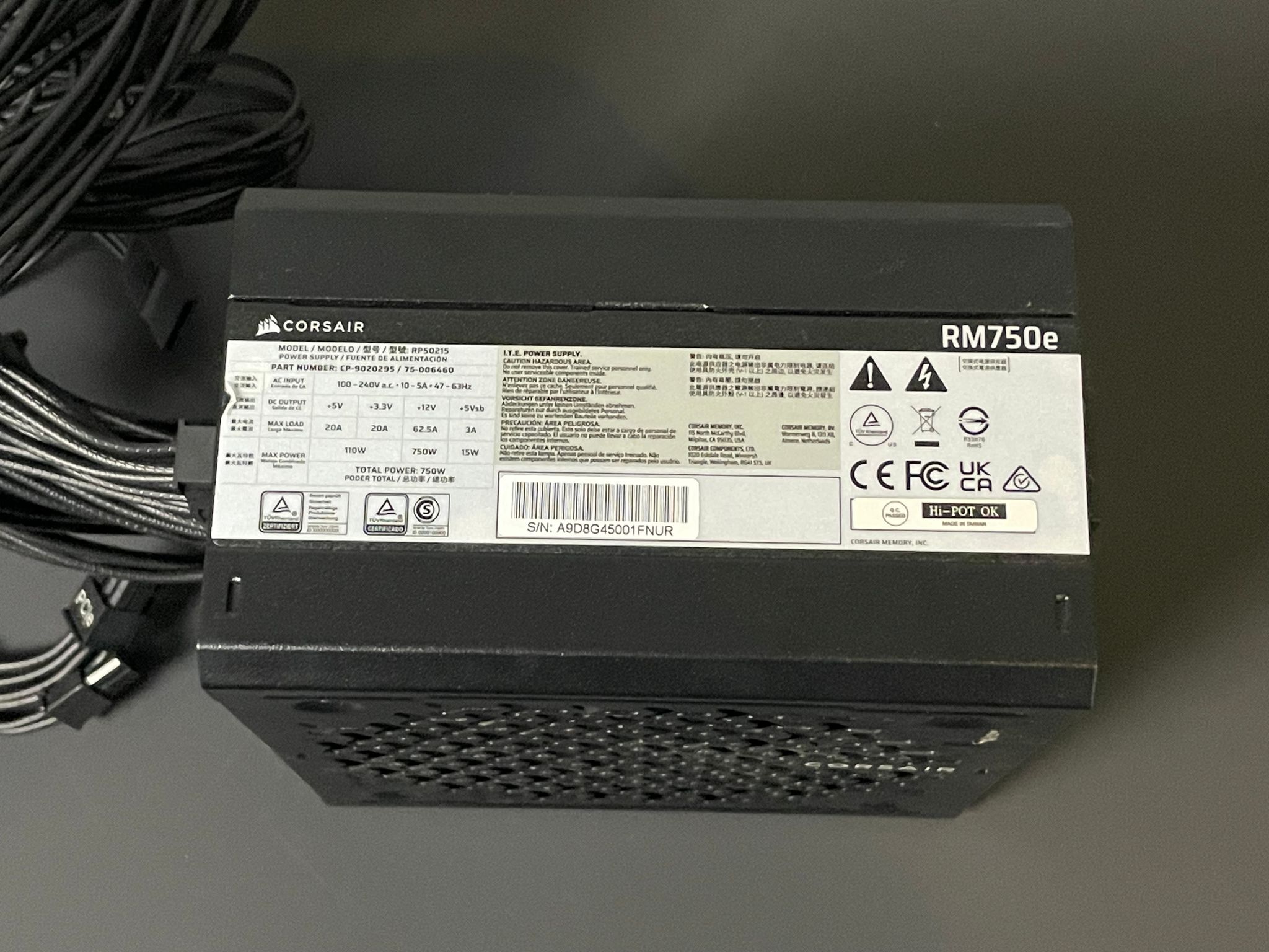 Corsair RM750e 750W Power Supply PSU | *Read Description | Free Shipping