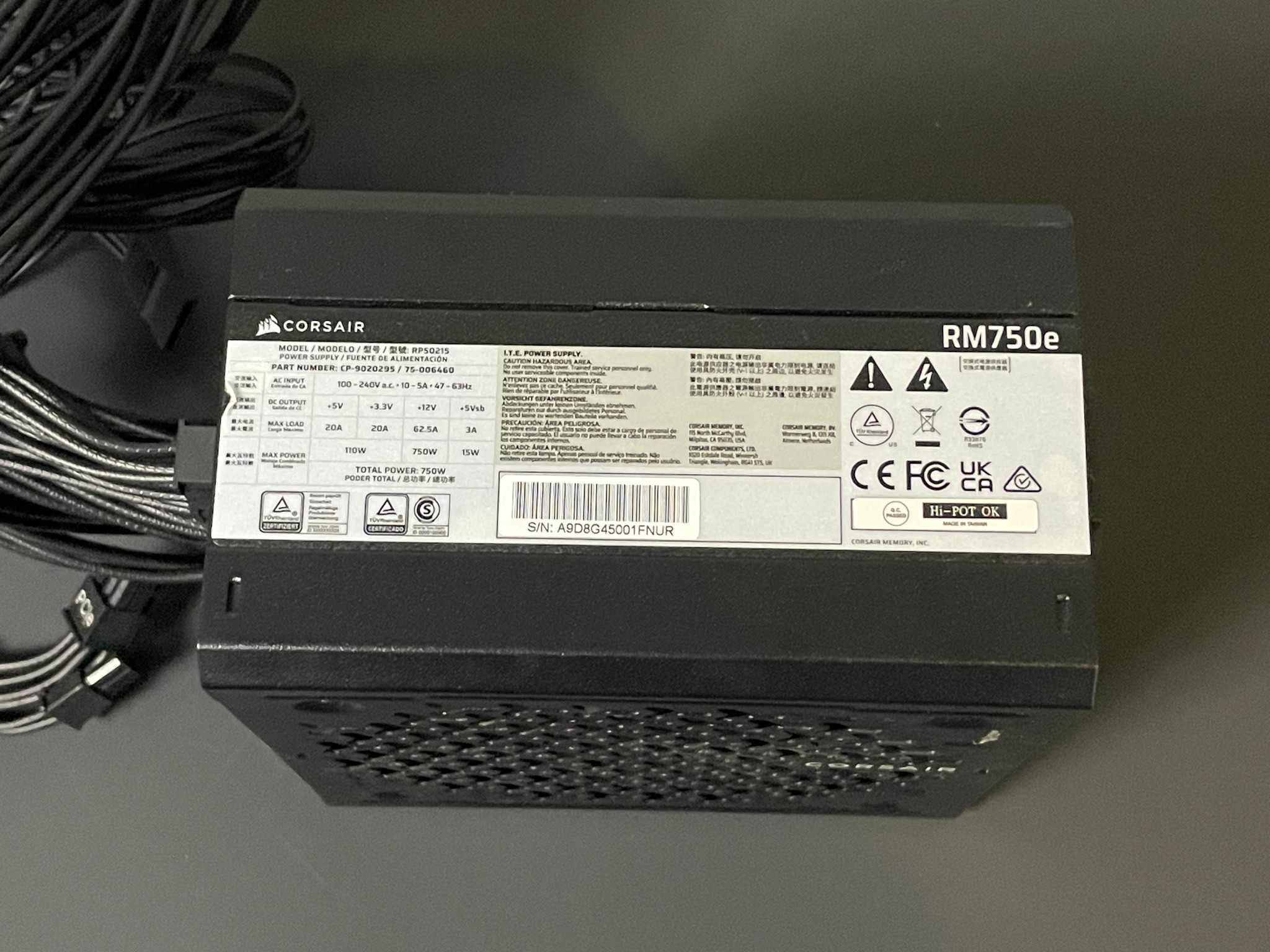 Corsair RM750e 750W Power Supply PSU | *Read Description | Free Shipping