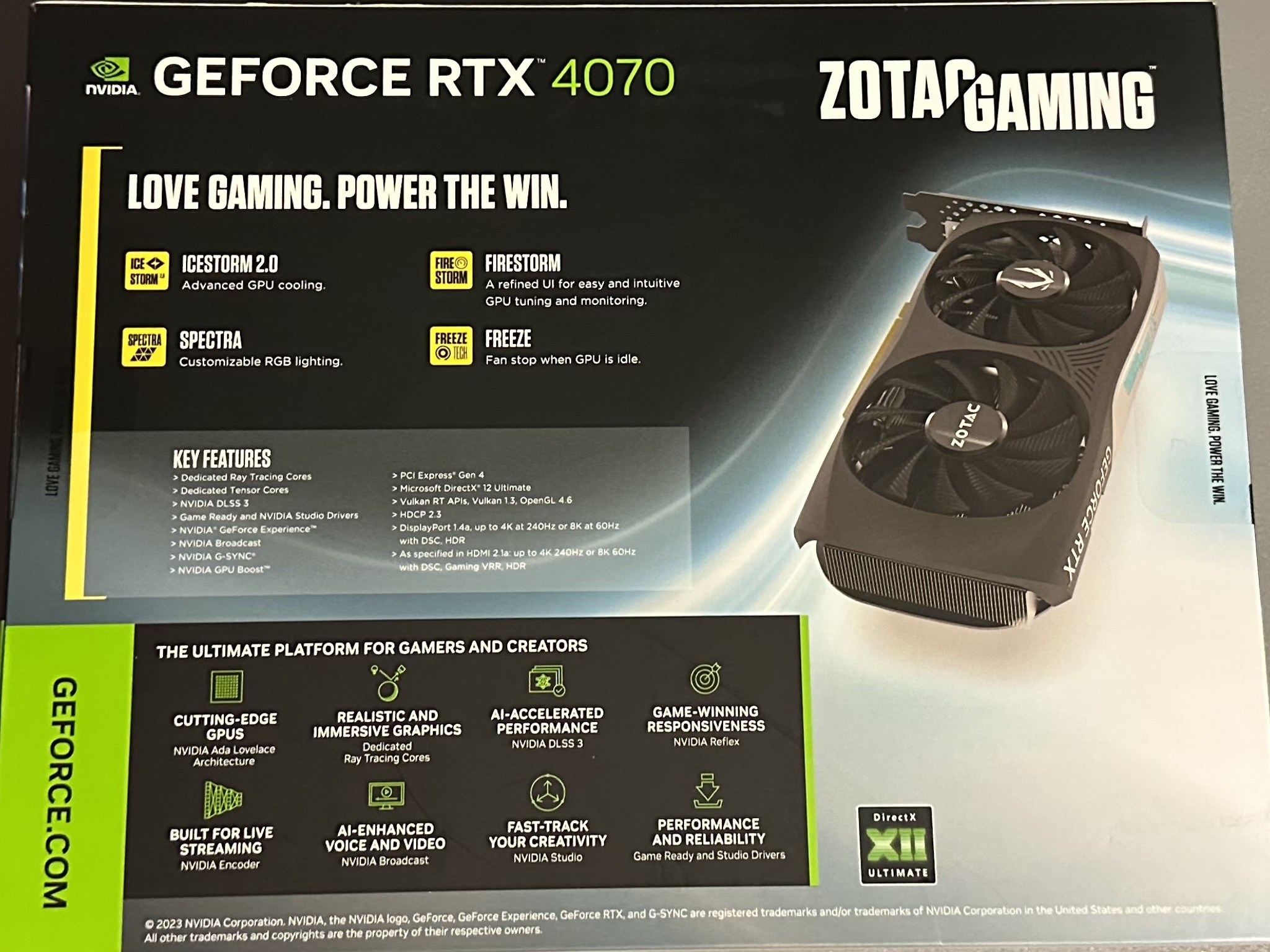 Zotac Gaming 4070 Twin Edge OC Edition
