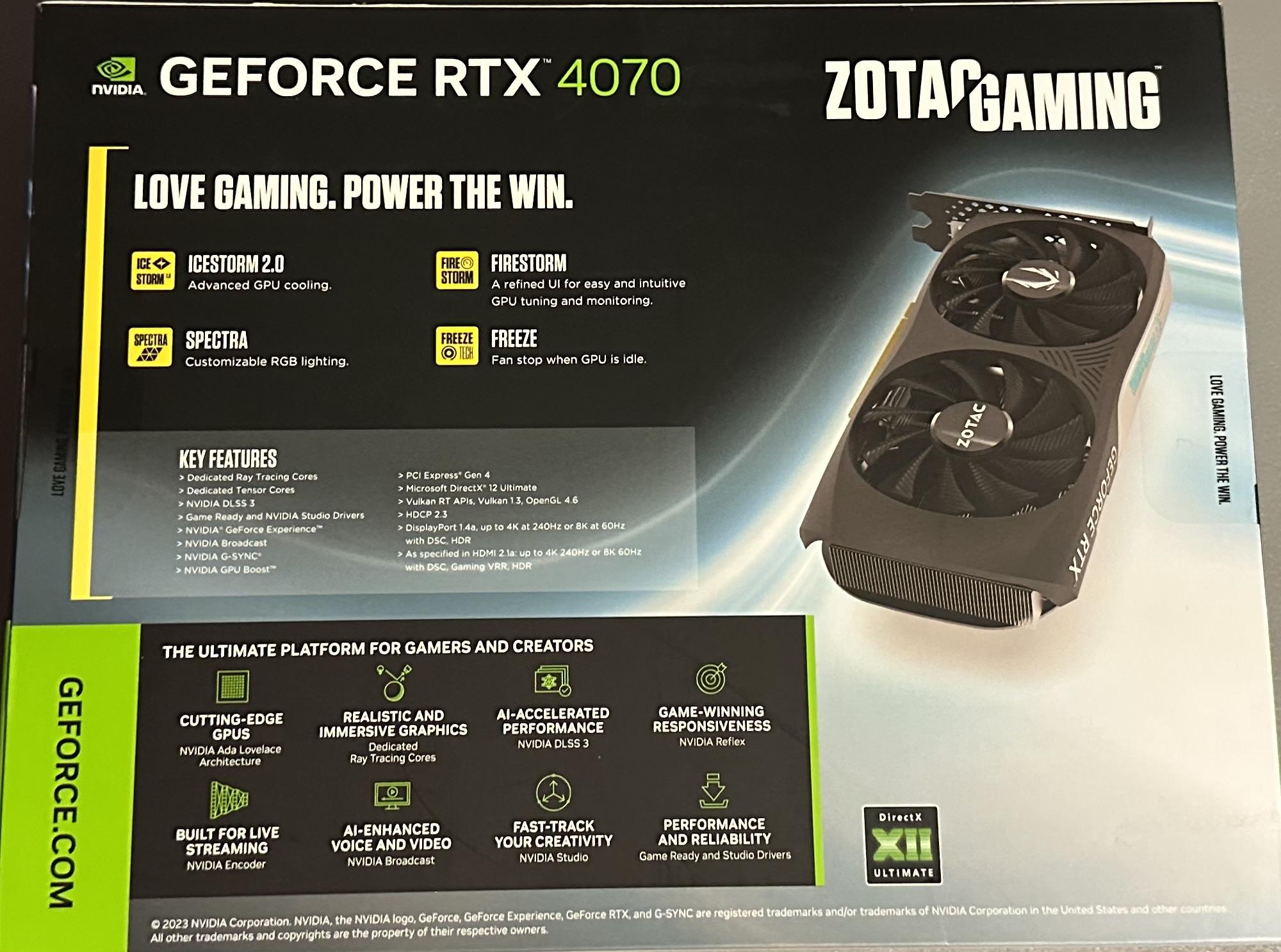 Zotac Gaming 4070 Twin Edge OC Edition