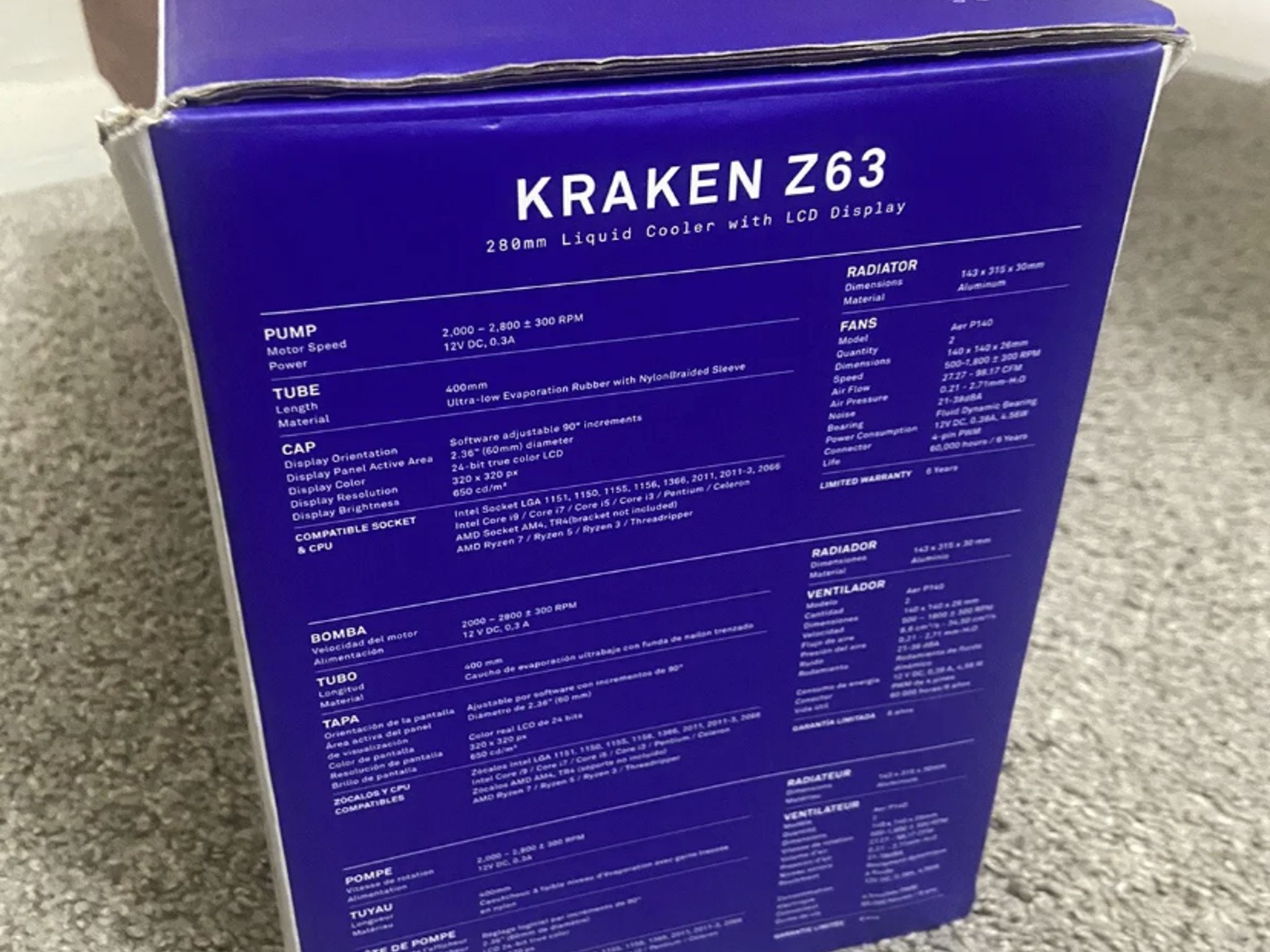 NZXT KRAKEN Z63 AIO cooler with LCD DISPLAY