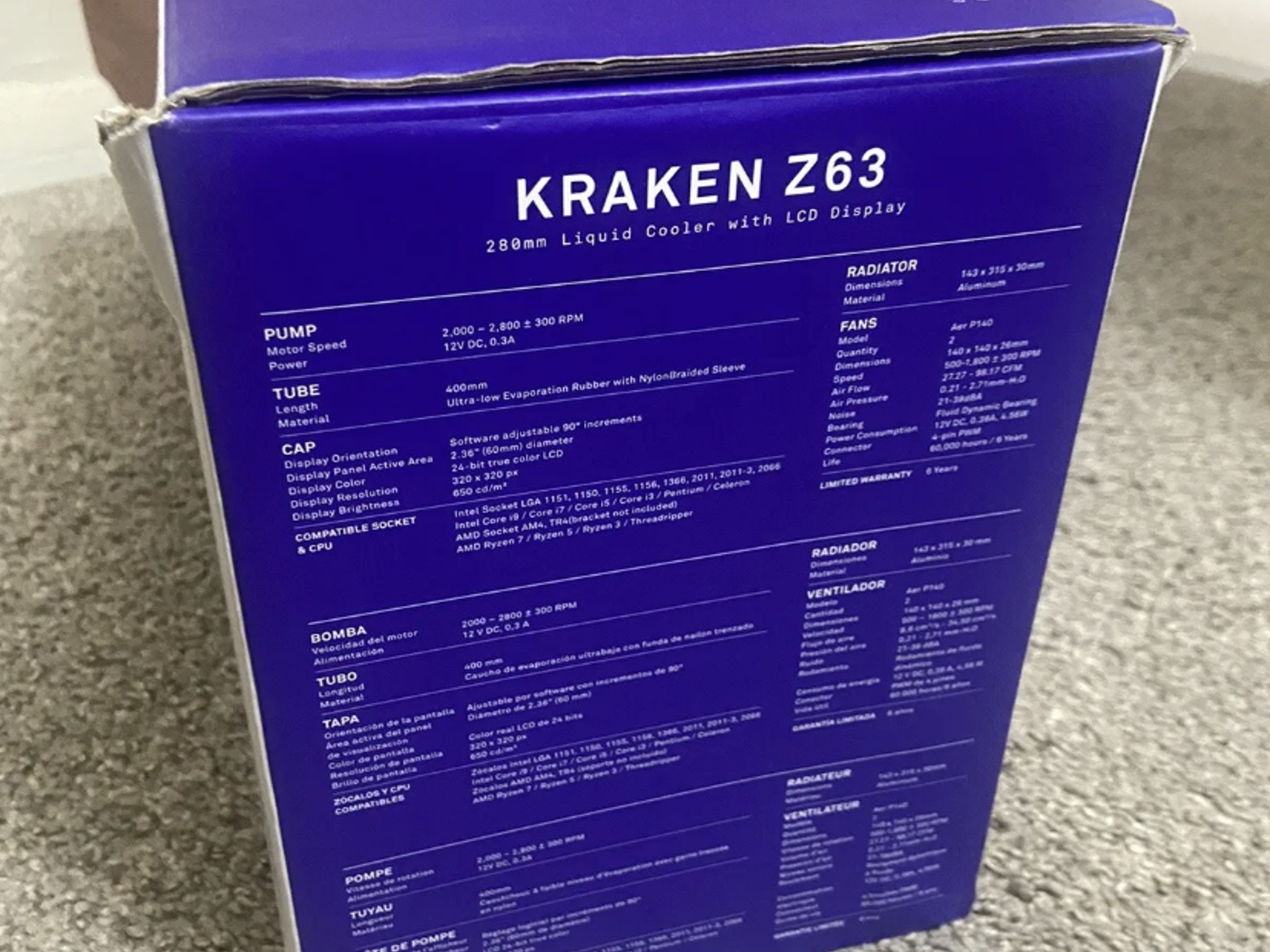 NZXT KRAKEN Z63 AIO cooler with LCD DISPLAY