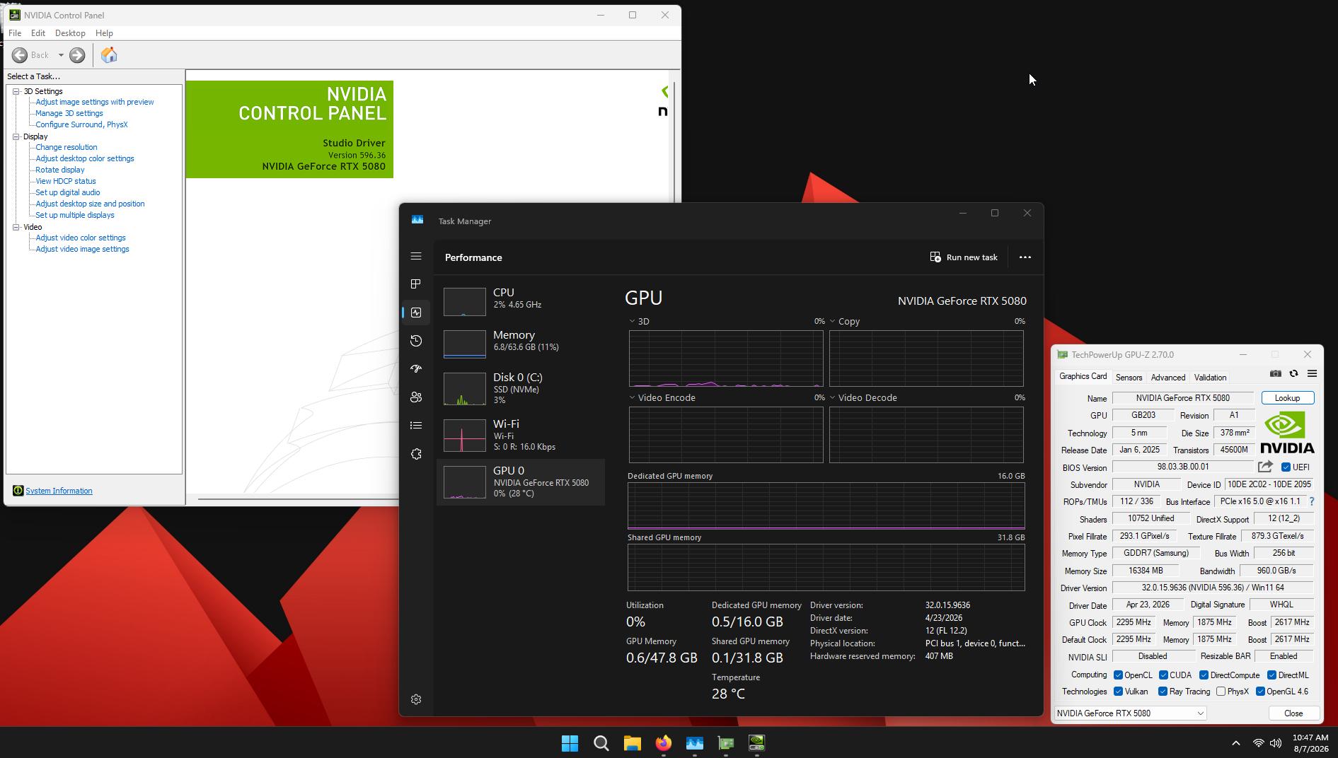 NVIDIA GeForce RTX 5080 Founders Edition - LIKE NEW PRESTINE CONDITION