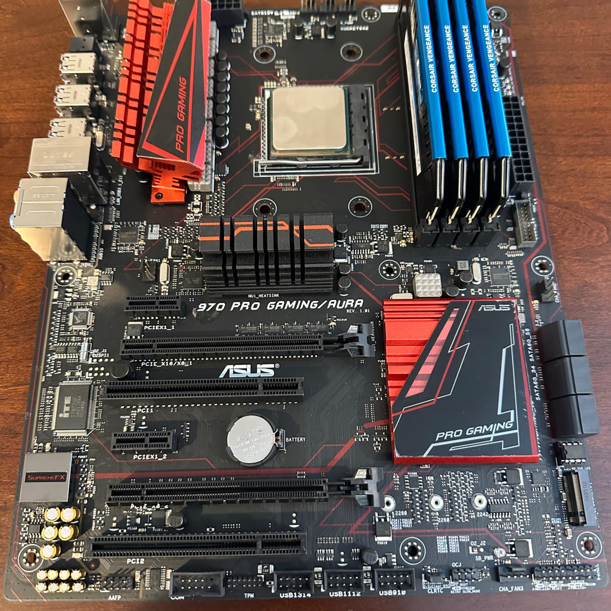 ASUS 970 PRO GAMING/AURA AM3+ w/ AMD FX8320 and Corsair Vengeance 16GB DDR3