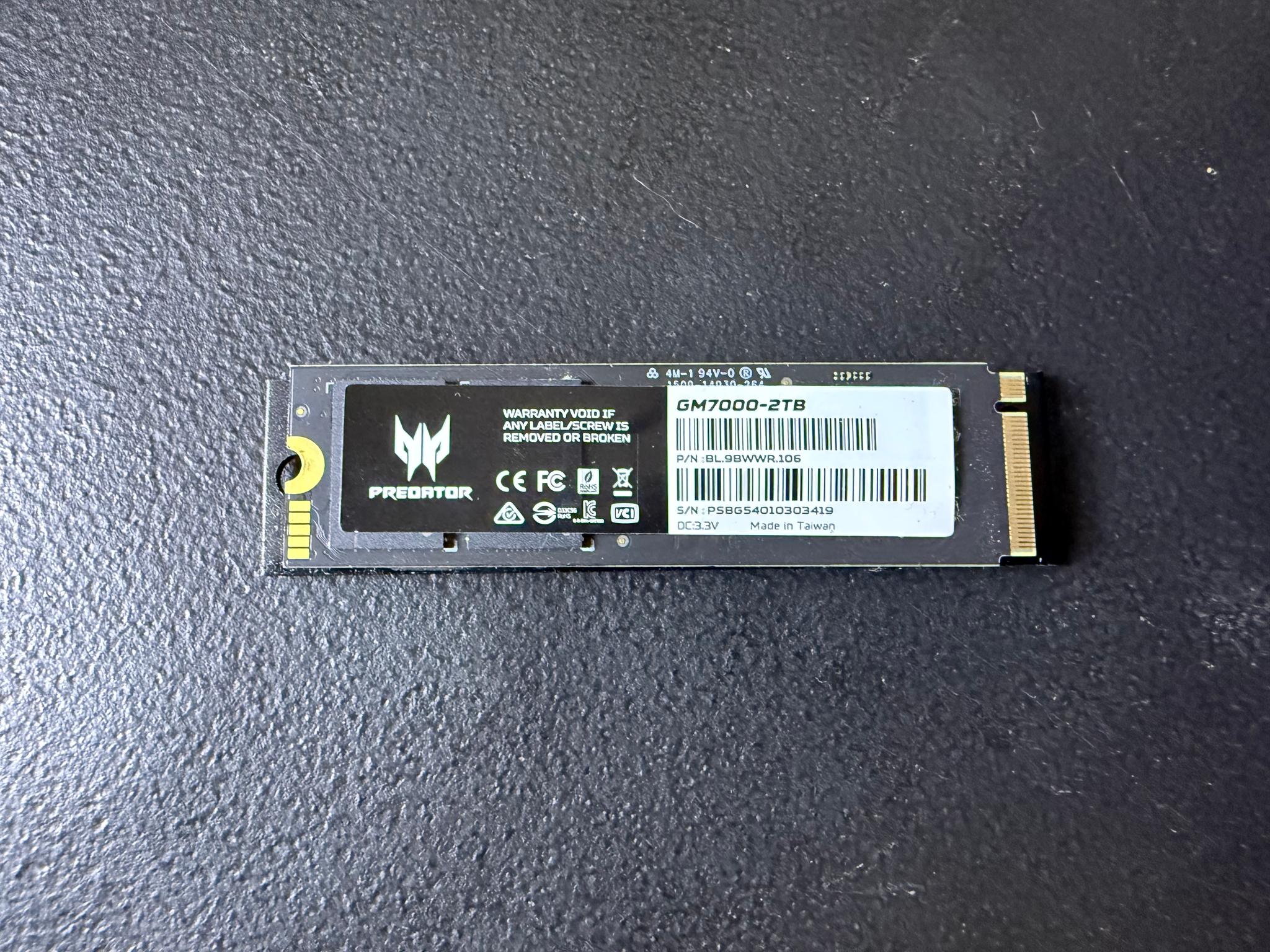 Acer Predator GM7000 2TB NVME SSD | Free Shipping