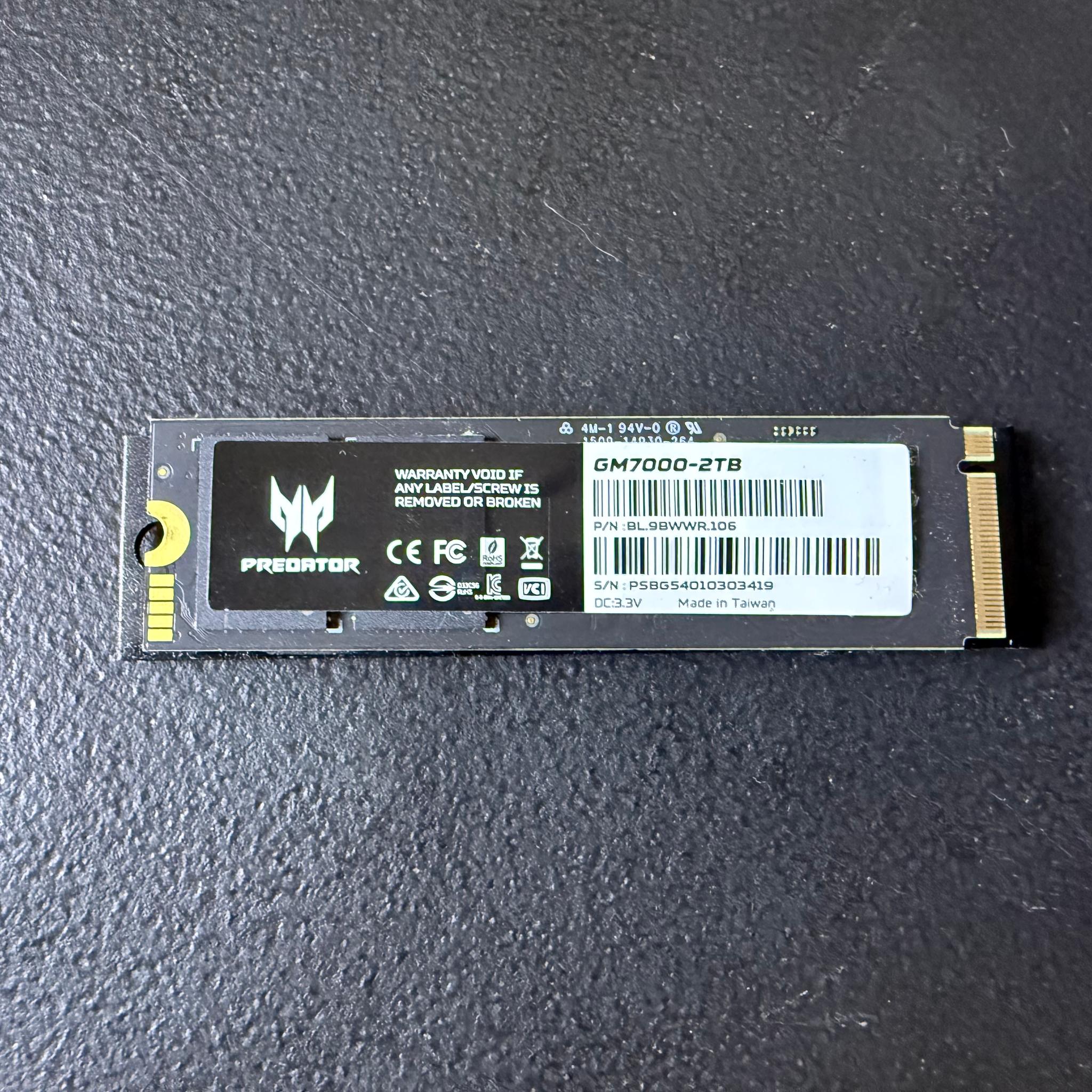 Acer Predator GM7000 2TB NVME SSD | Free Shipping