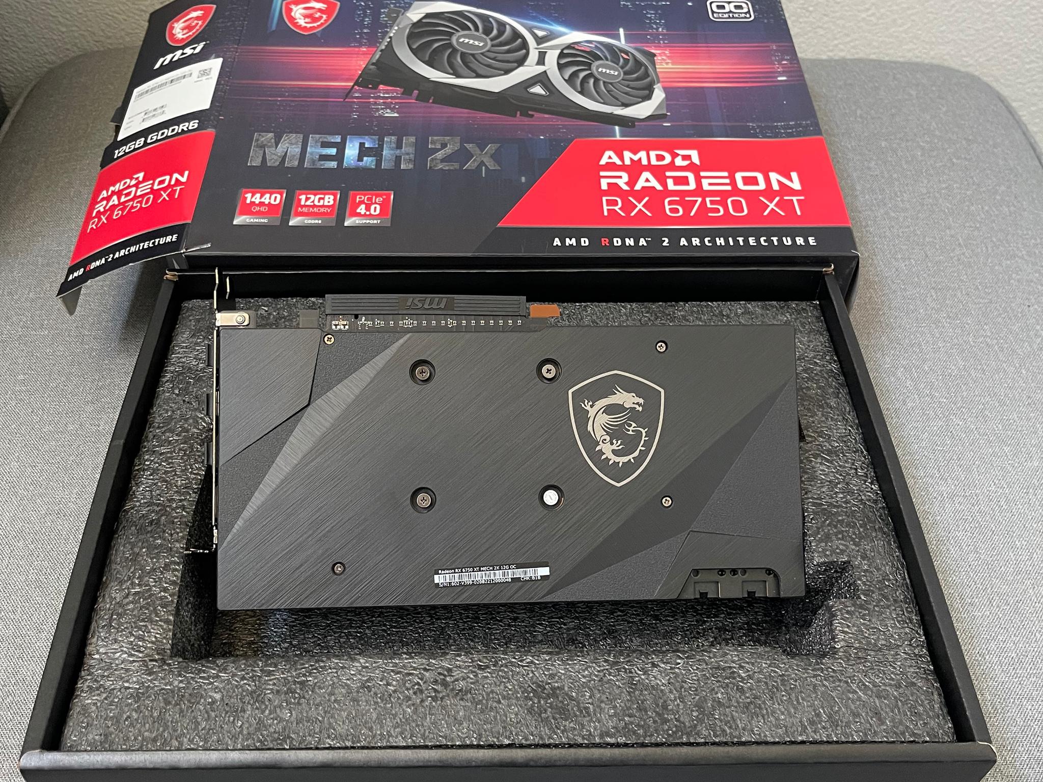 MSI AMD Radeon RX 6750 XT Mech 2X 12G OC for sale.