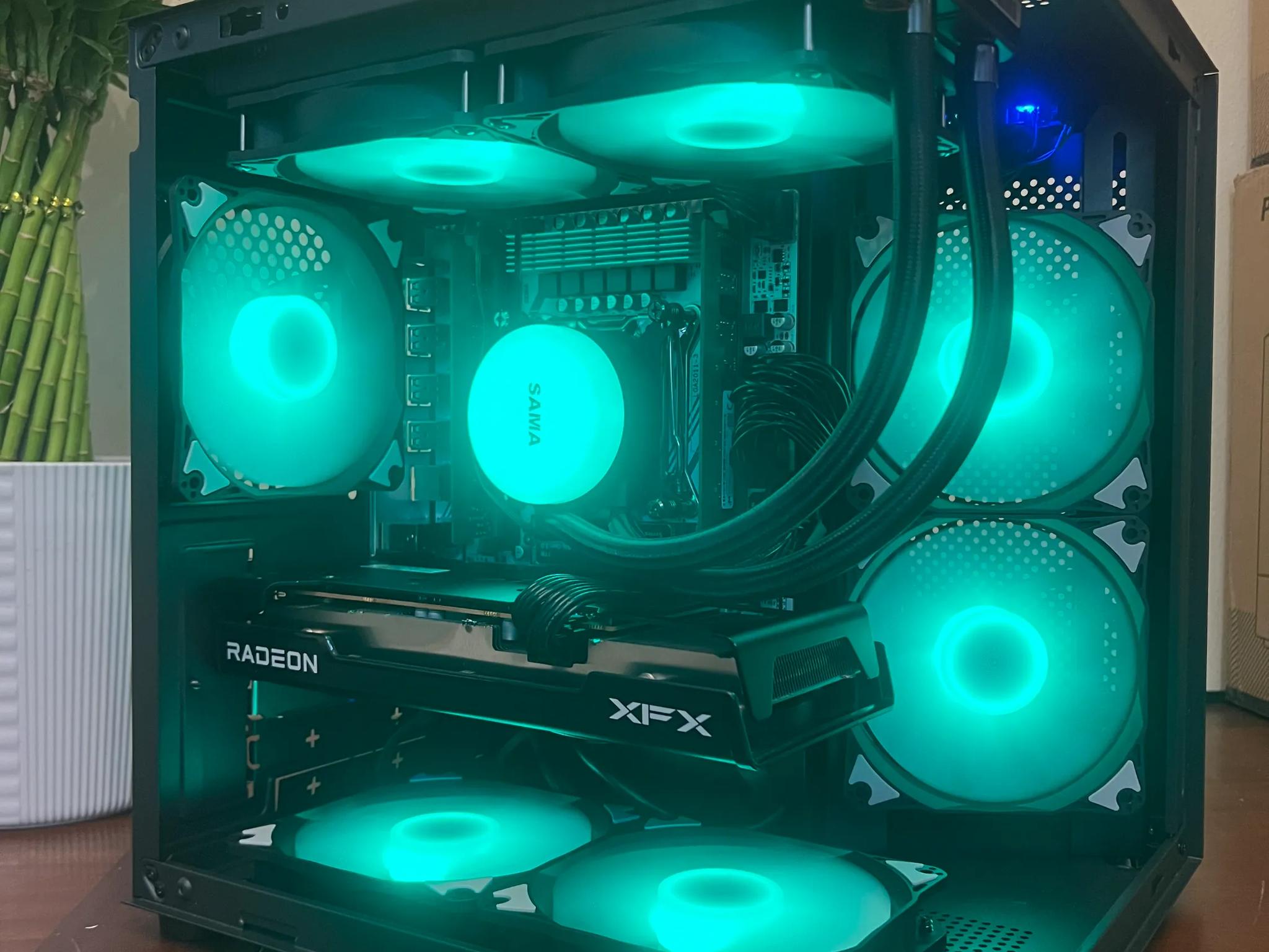 Water Cooled Intel 10 Core White Gaming PC RX 6600 8GB 1tb SSD 16GB RAM WIFi WINDOWS 11 Pro