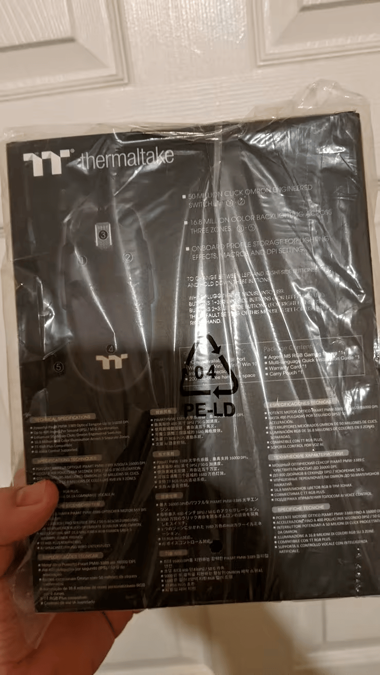 BNIB Thermaltake Argent M5 Wired RGB Gaming Mouse
