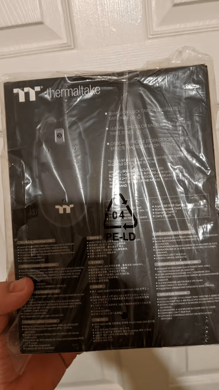 BNIB Thermaltake Argent M5 Wired RGB Gaming Mouse