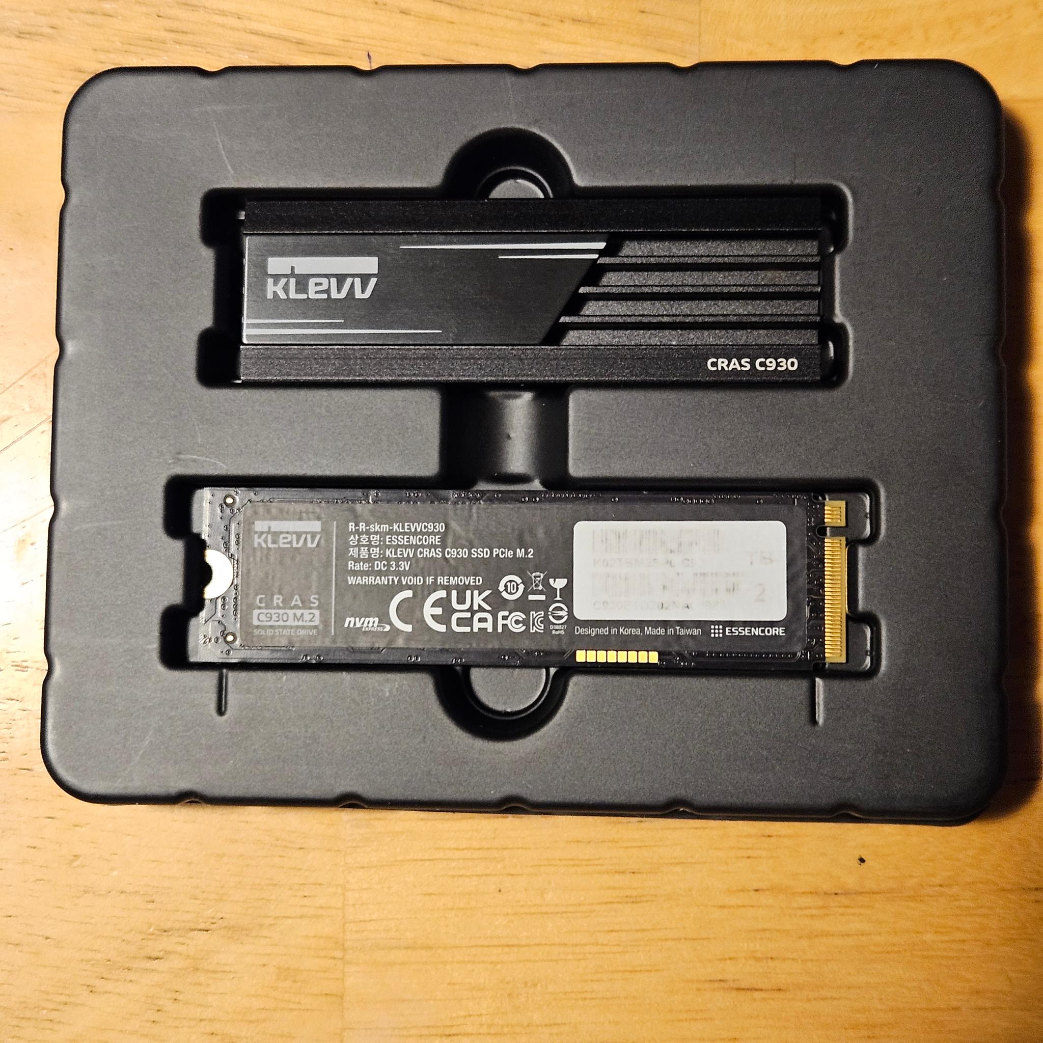 Klevv Cras 930 2TB NVME SSD with DRAM Cache and Heatsink