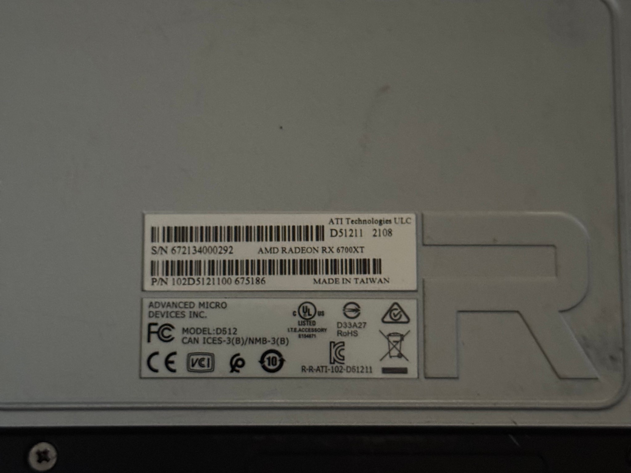 AMD Radeon RX 6700 XT 12GB GDDR6 Graphics Card