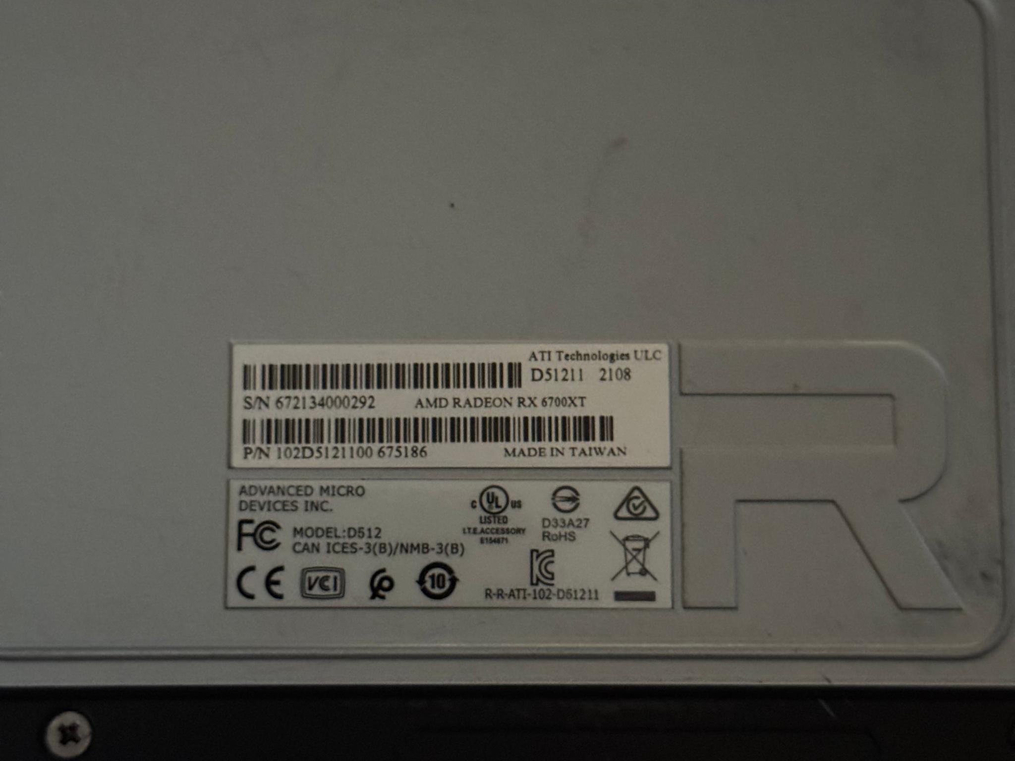 AMD Radeon RX 6700 XT 12GB GDDR6 Graphics Card