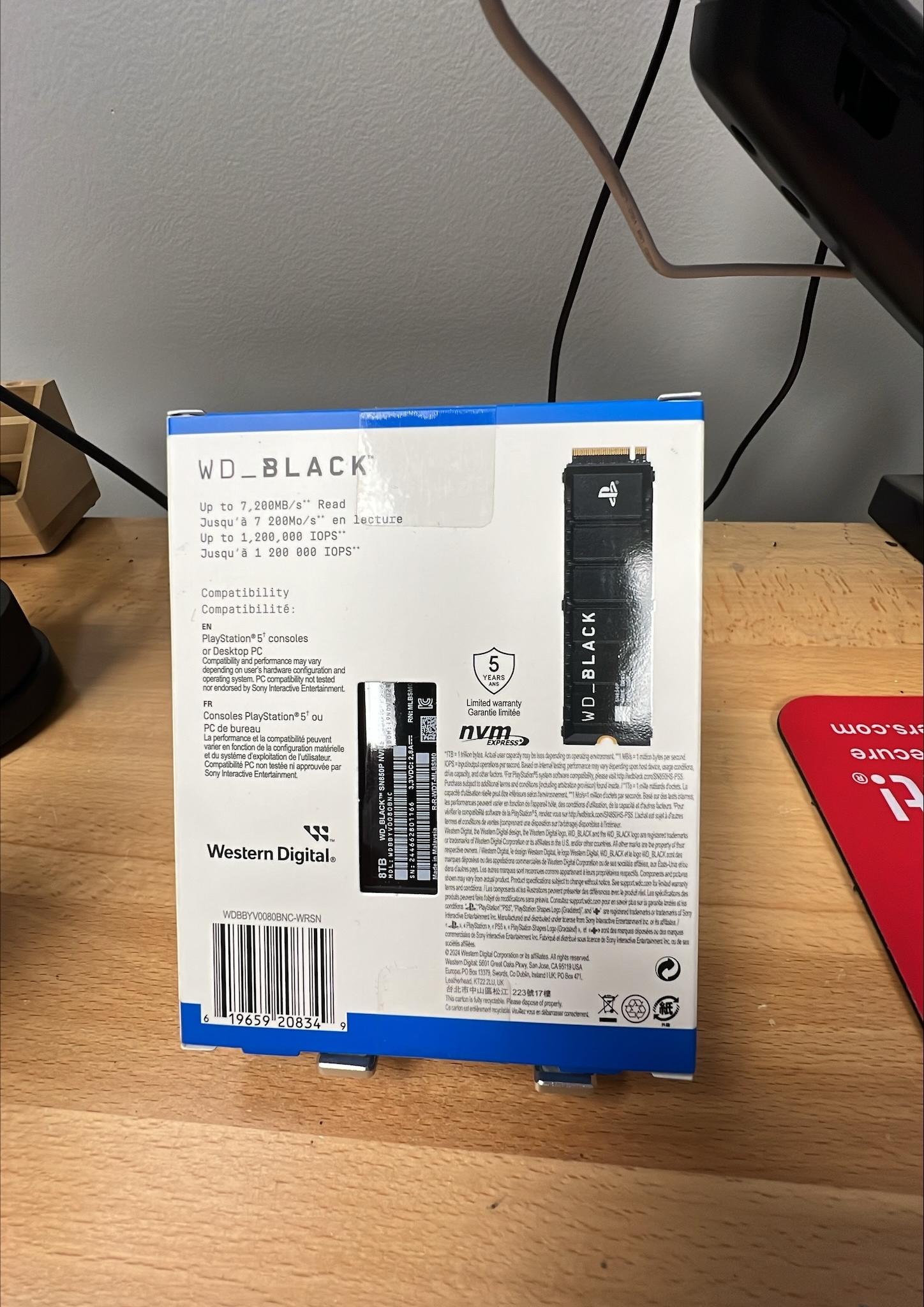 WD_Black 8TB SN850P NVMe M.2 SSD Officially Licensed Storage Expansion PS5 Expansion works on PC Too