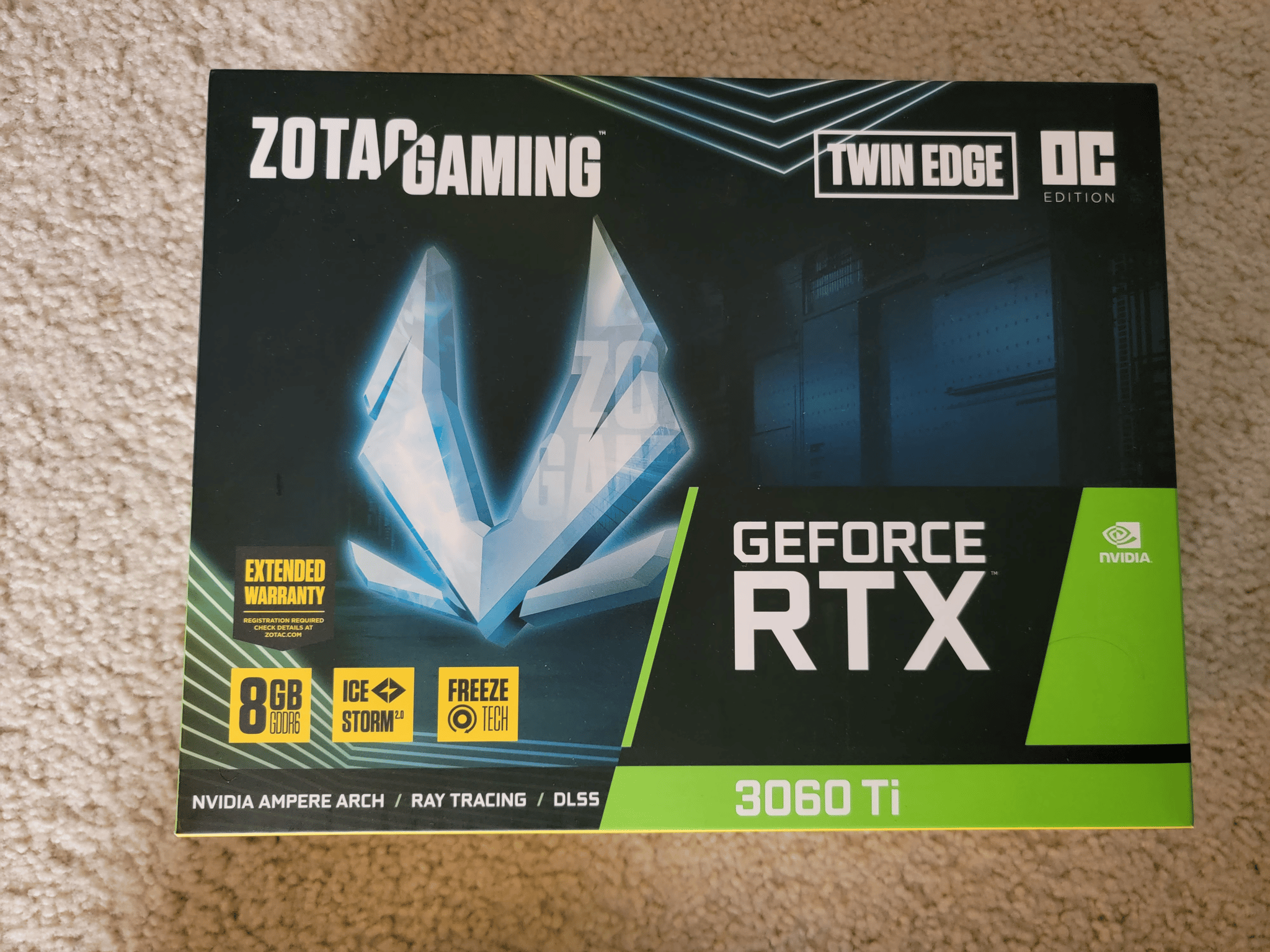 Zotac Gaming RTX 3060 TI Twin Edge OC LHR 8GB GDDR6 Like New With Original Box 