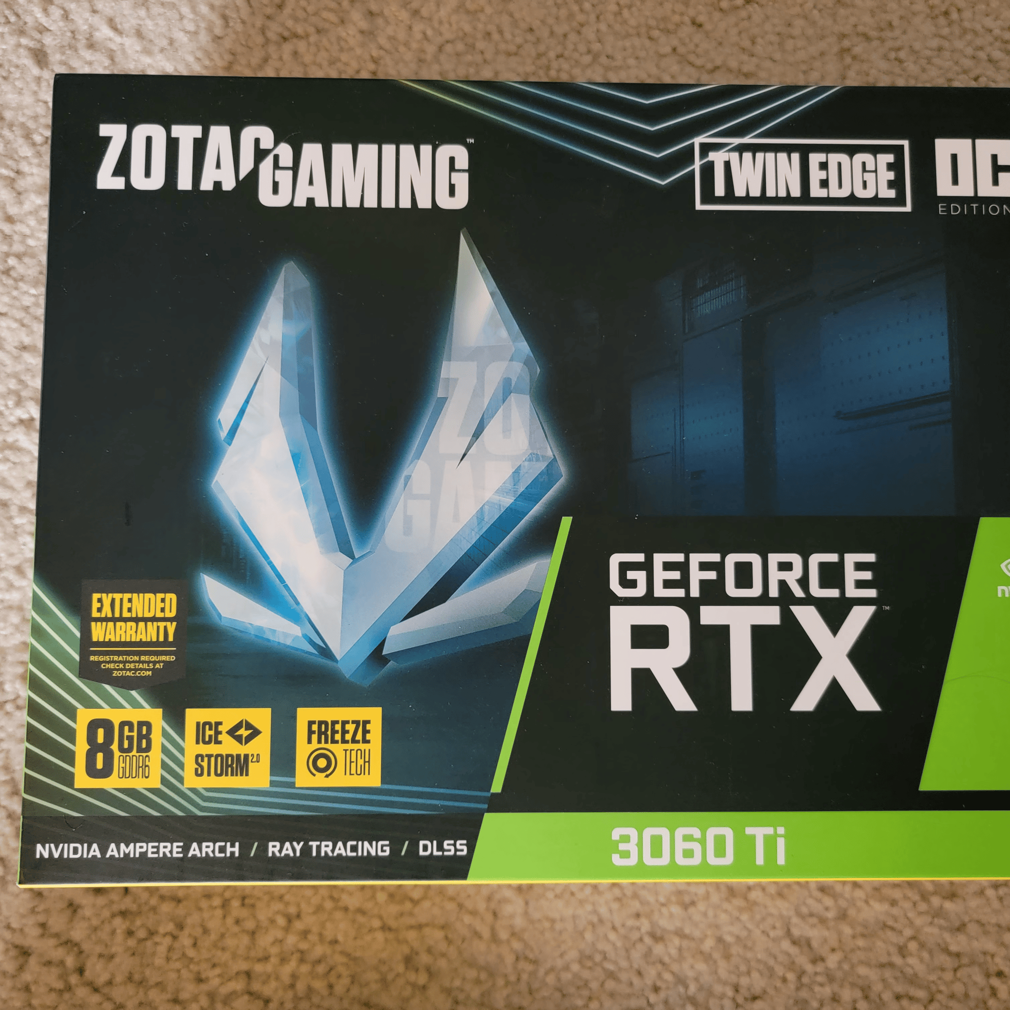 Zotac Gaming RTX 3060 TI Twin Edge OC LHR 8GB GDDR6 Like New With Original Box 