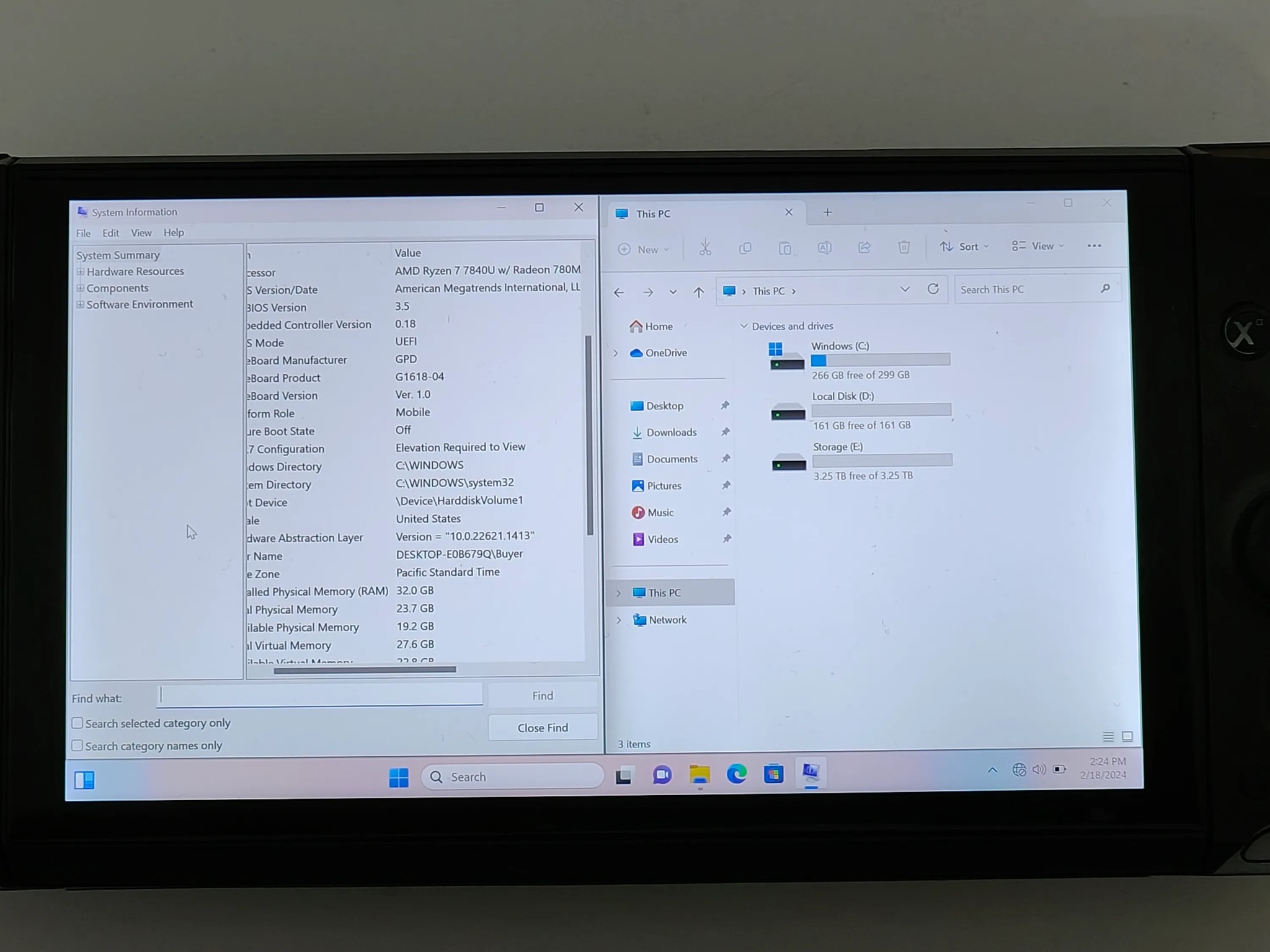 2023 GPD Win 4 4tb + 32gb Ryzen 7840U