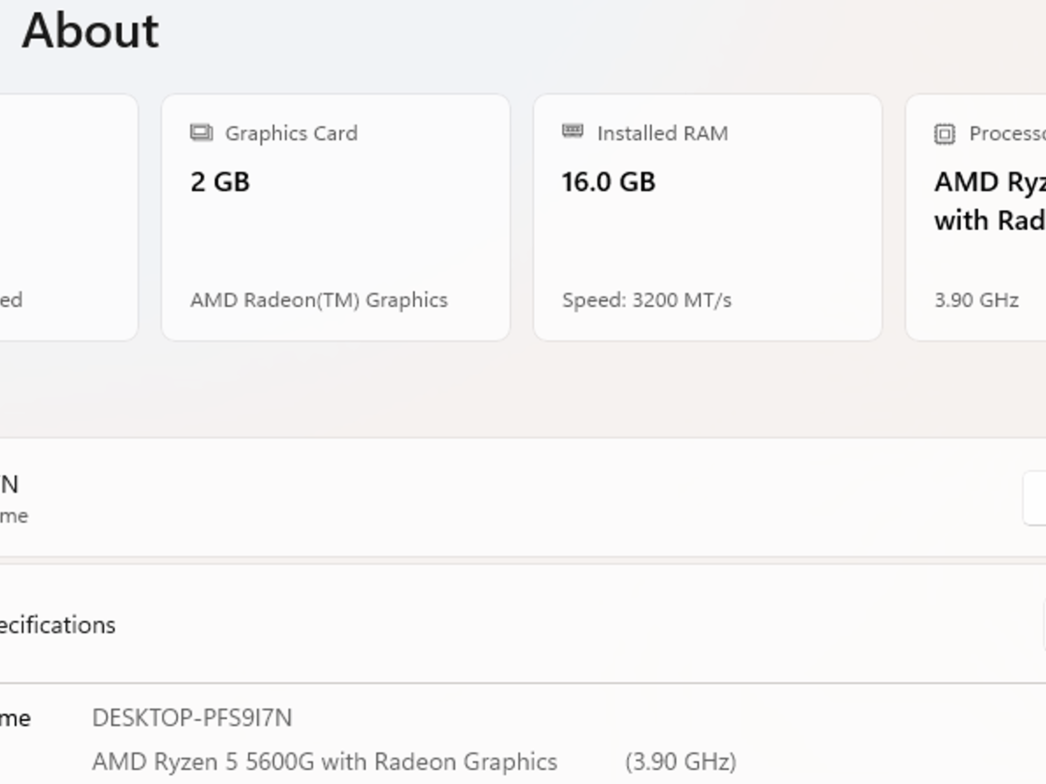 AMD Ryzen 5 5600G Gaming PC Radeon Vega 7 Graphics ASUS B550M-A B550 Fractal Design Focus 2 Case