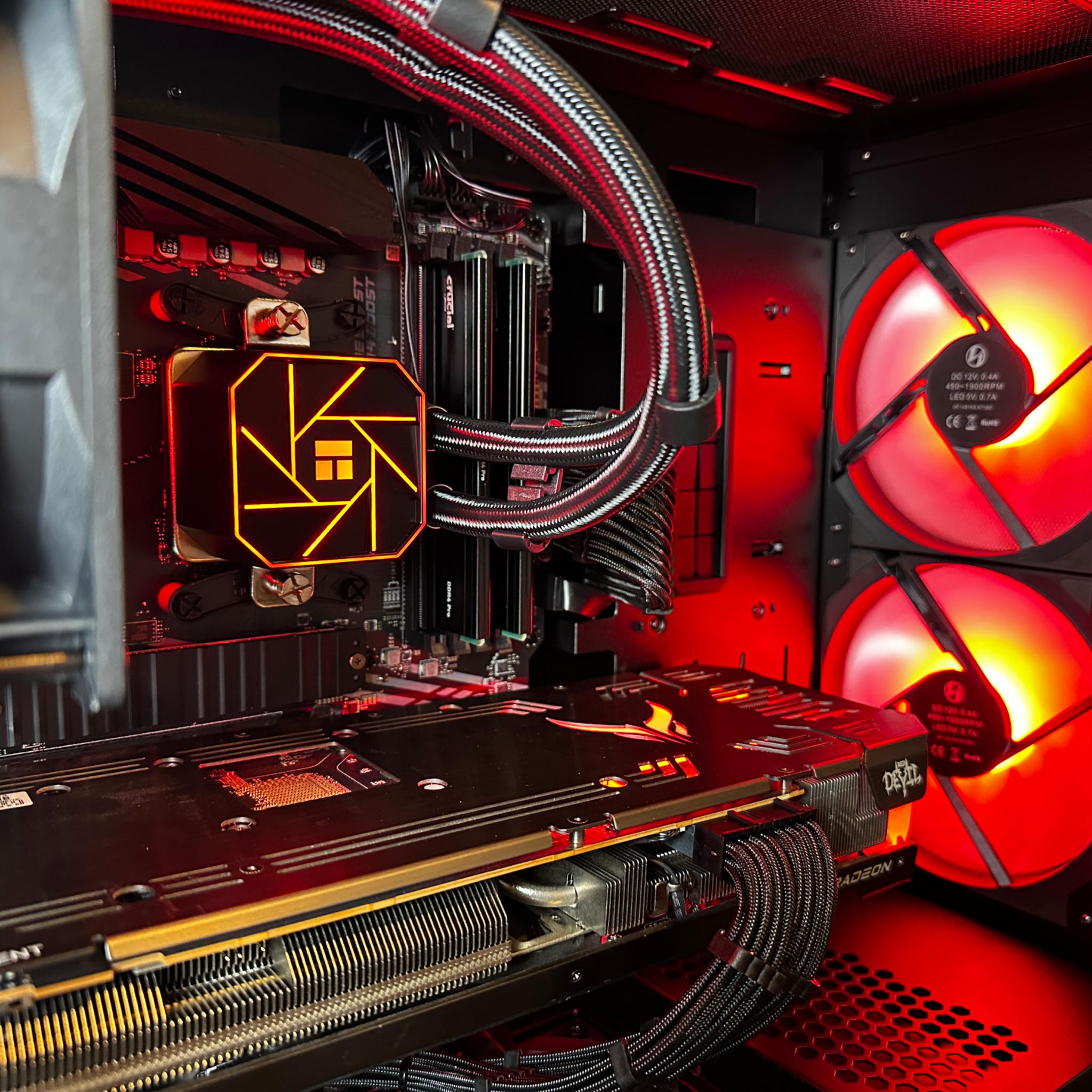 ⚫️"Red Devil"👹 1440P Gaming PC | Ryzen 5 5600x 6C/12T | Radeon 6700xt | 32GB DDR4 | 1TB M.2 SSD |