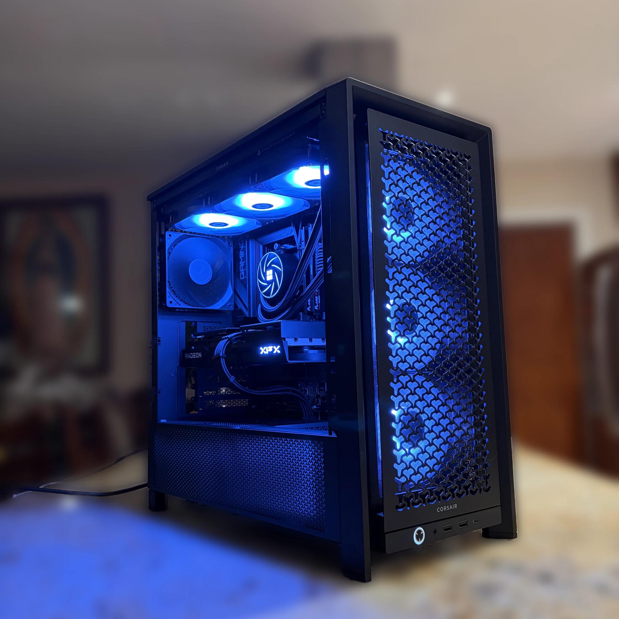 Black Gaming PC | 9060XT 16GB | Ryzen 5 7500F | 32GB 6000 mhz RAM | 1TB SSD | ON BOARD WiFi + BT