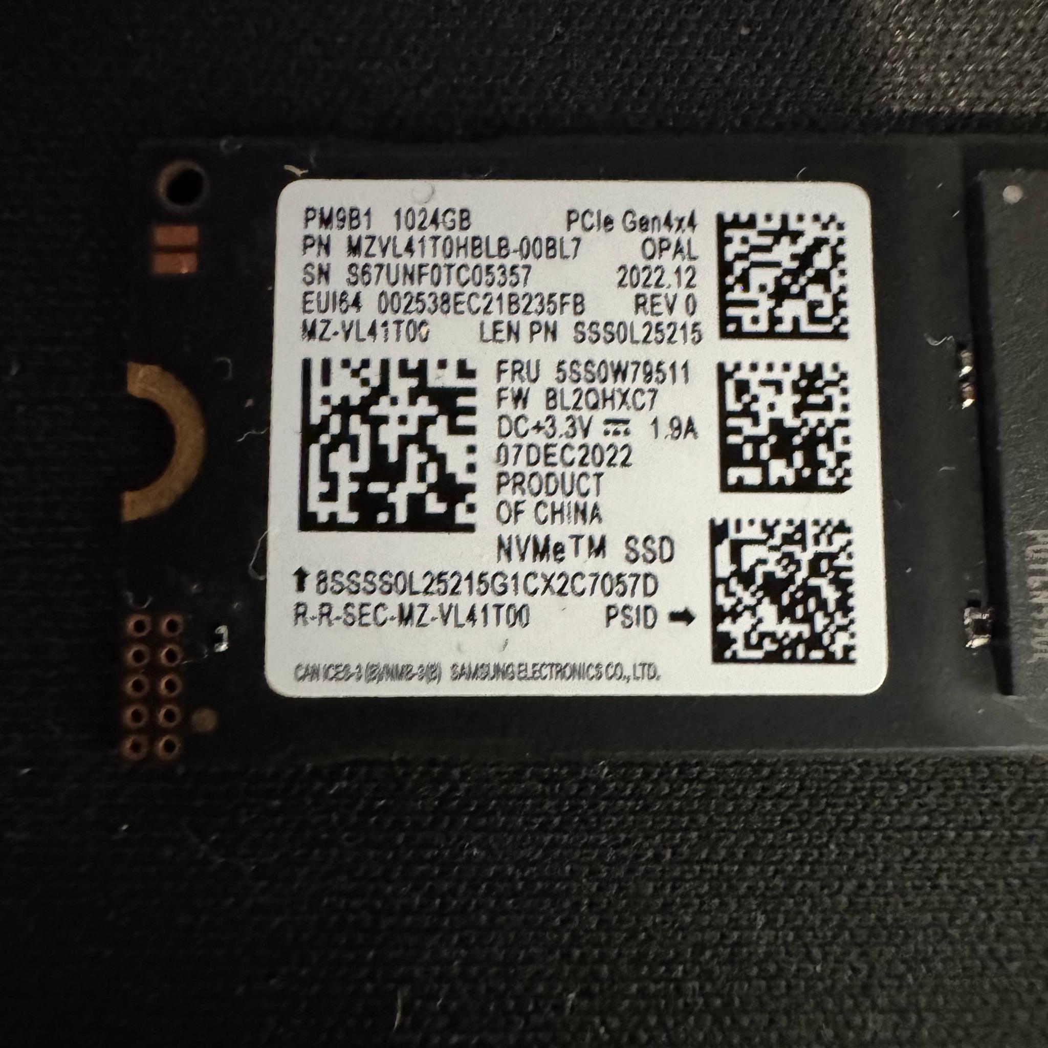 Samsung 1tb NVME SSD