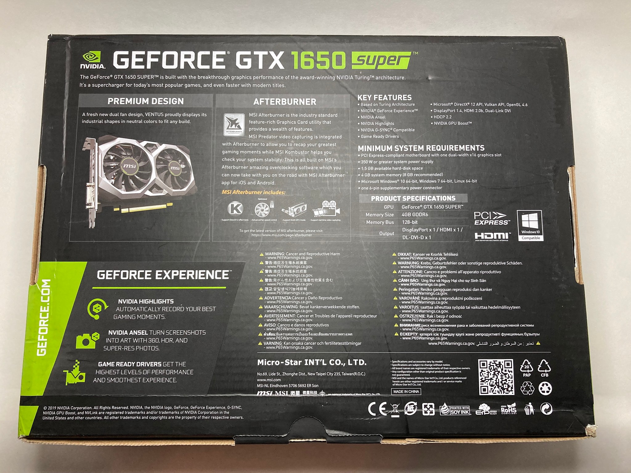 MSI GeForce GTX 1650 Super VENTUS XS OC edition - USED