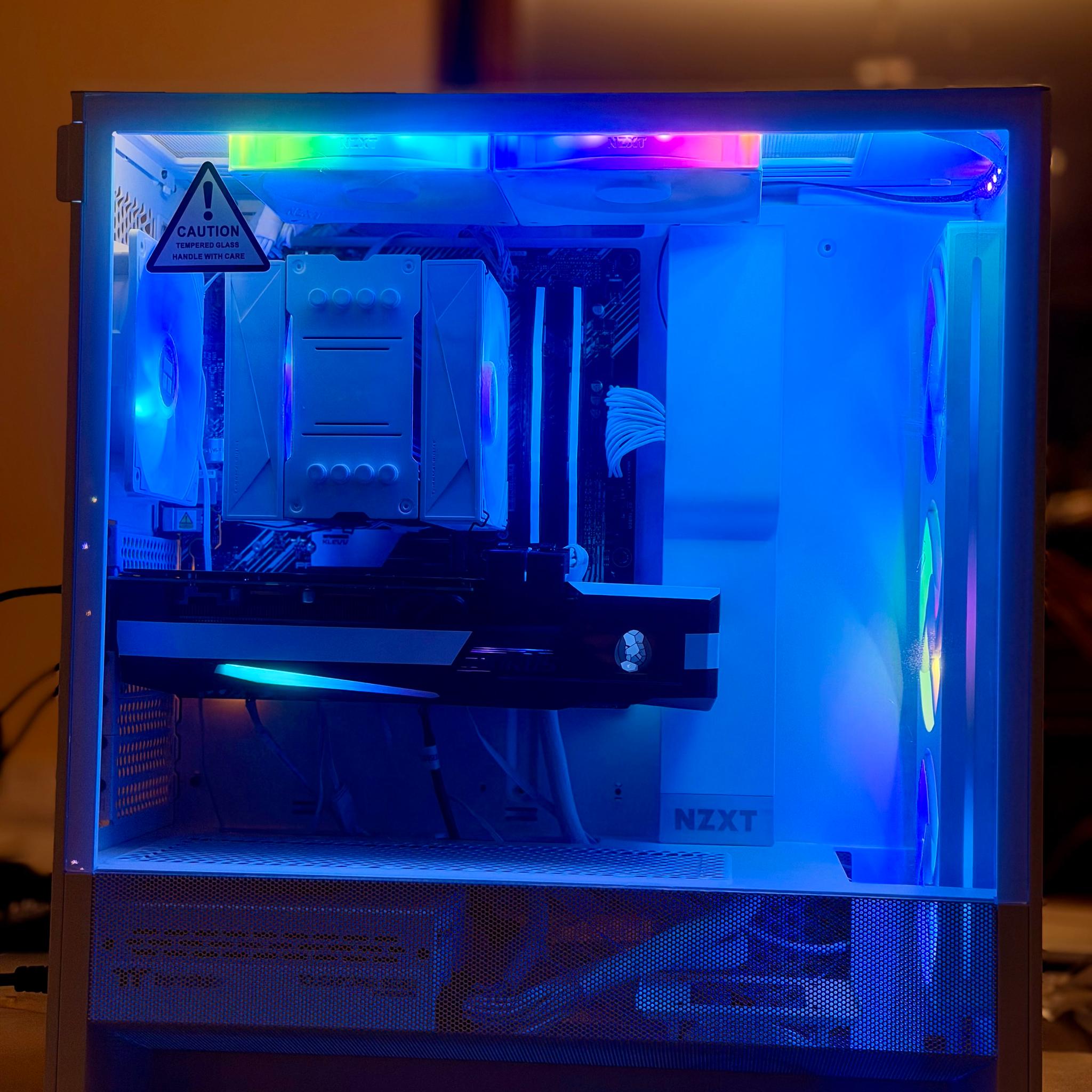 Gaming PC: Ryzen 5, RTX 3070, 1TB, 32GB, B550M, WiFi 6, NZXT H5 Flow RGB, White Build