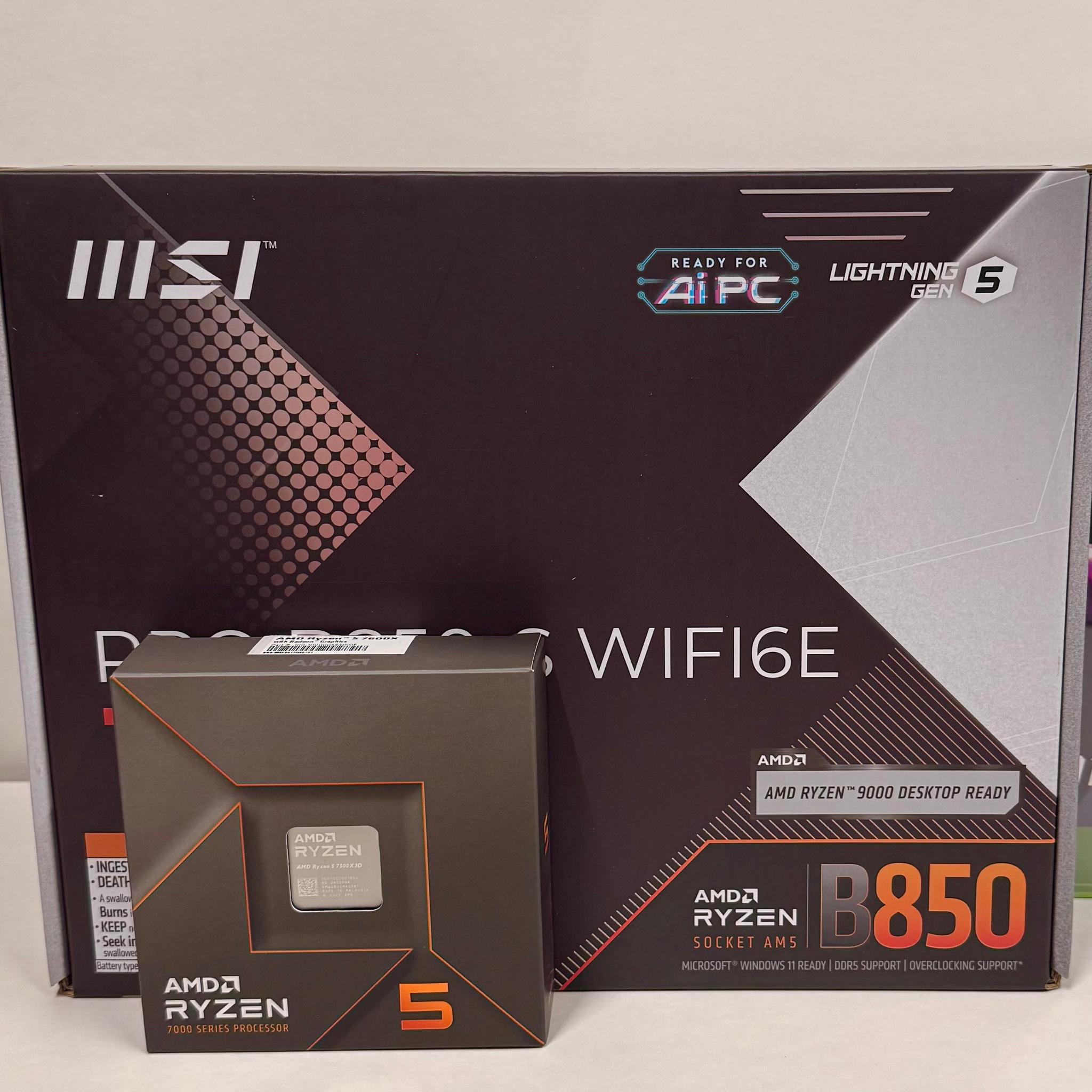 RYZEN 5 7500X3D Combo - MSI PRO B850-S Motherboard
