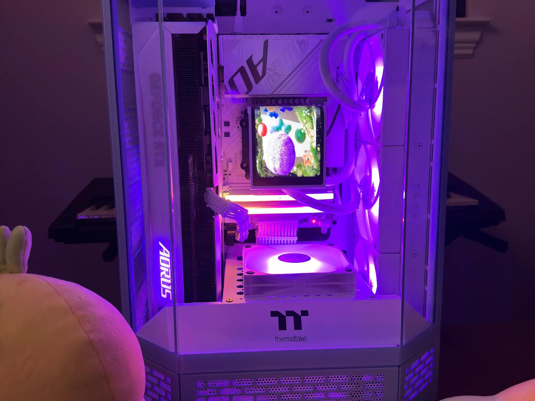 Hydrangea Blue 7800x3d Aoursmaster white RTX 5080 TRYX AIO