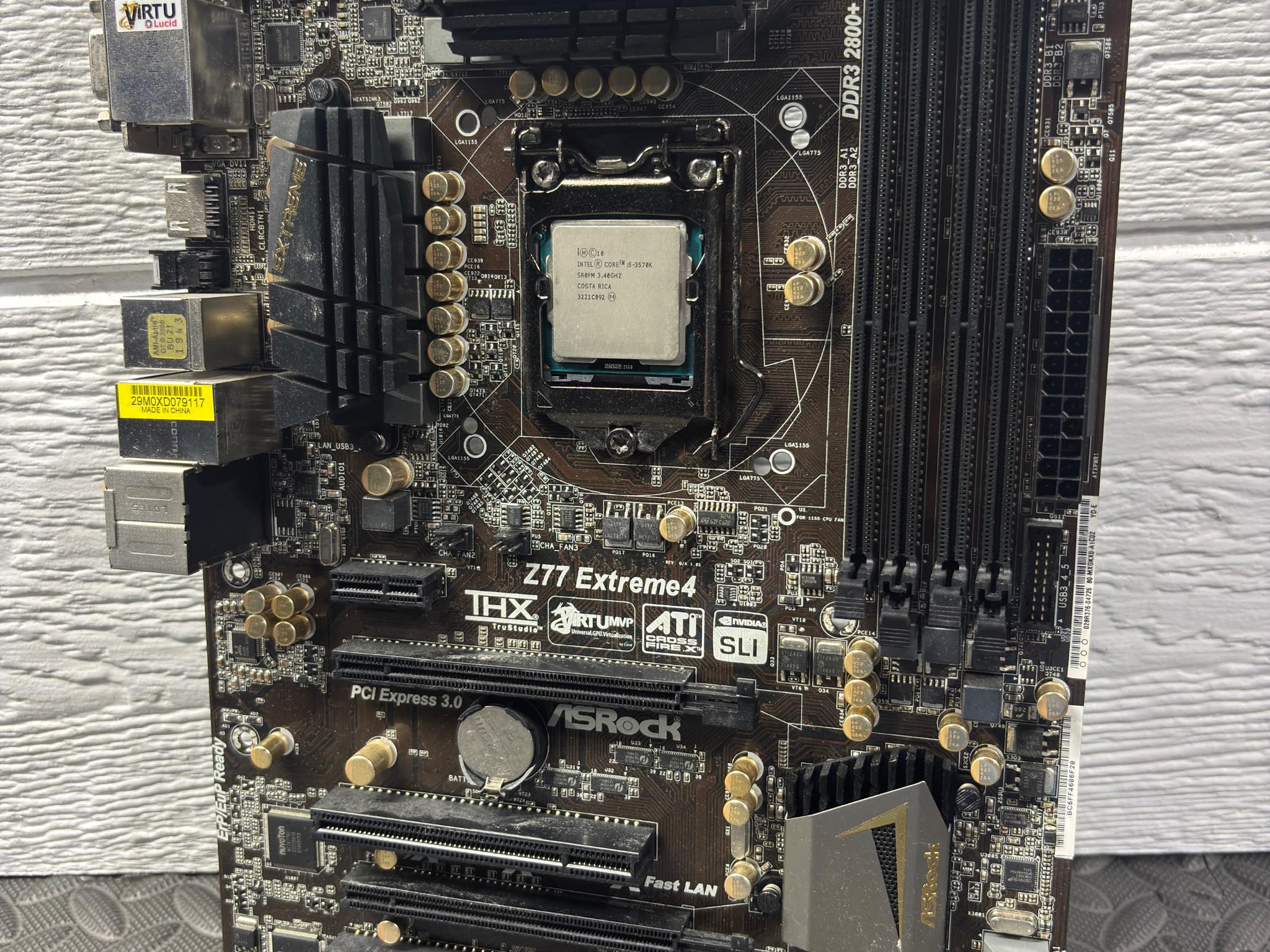 ASRock Z77 Extreme4 + Intel i5-3570K LGA1155 DDR3 (Tested Working)
