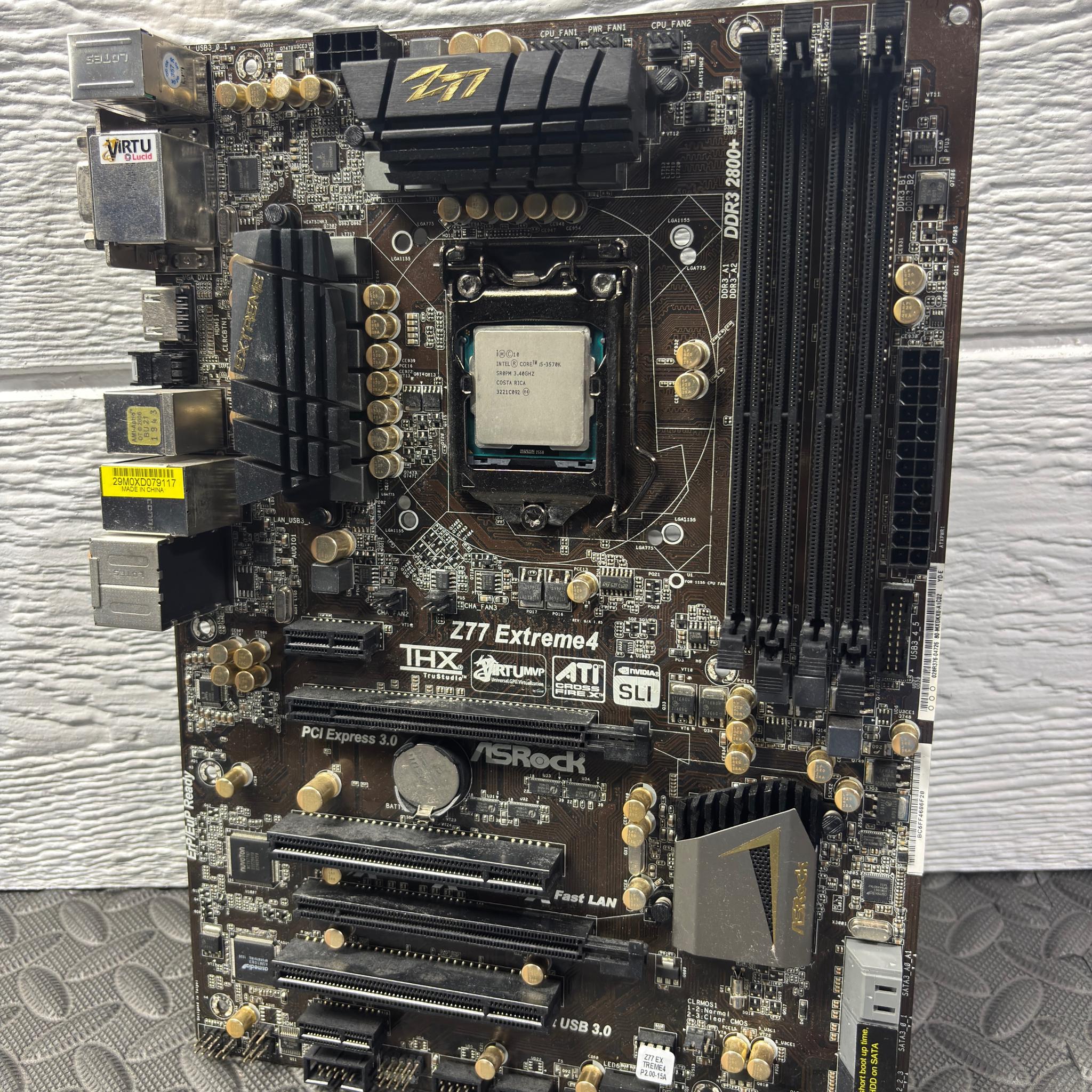 ASRock Z77 Extreme4 + Intel i5-3570K LGA1155 DDR3 (Tested Working)