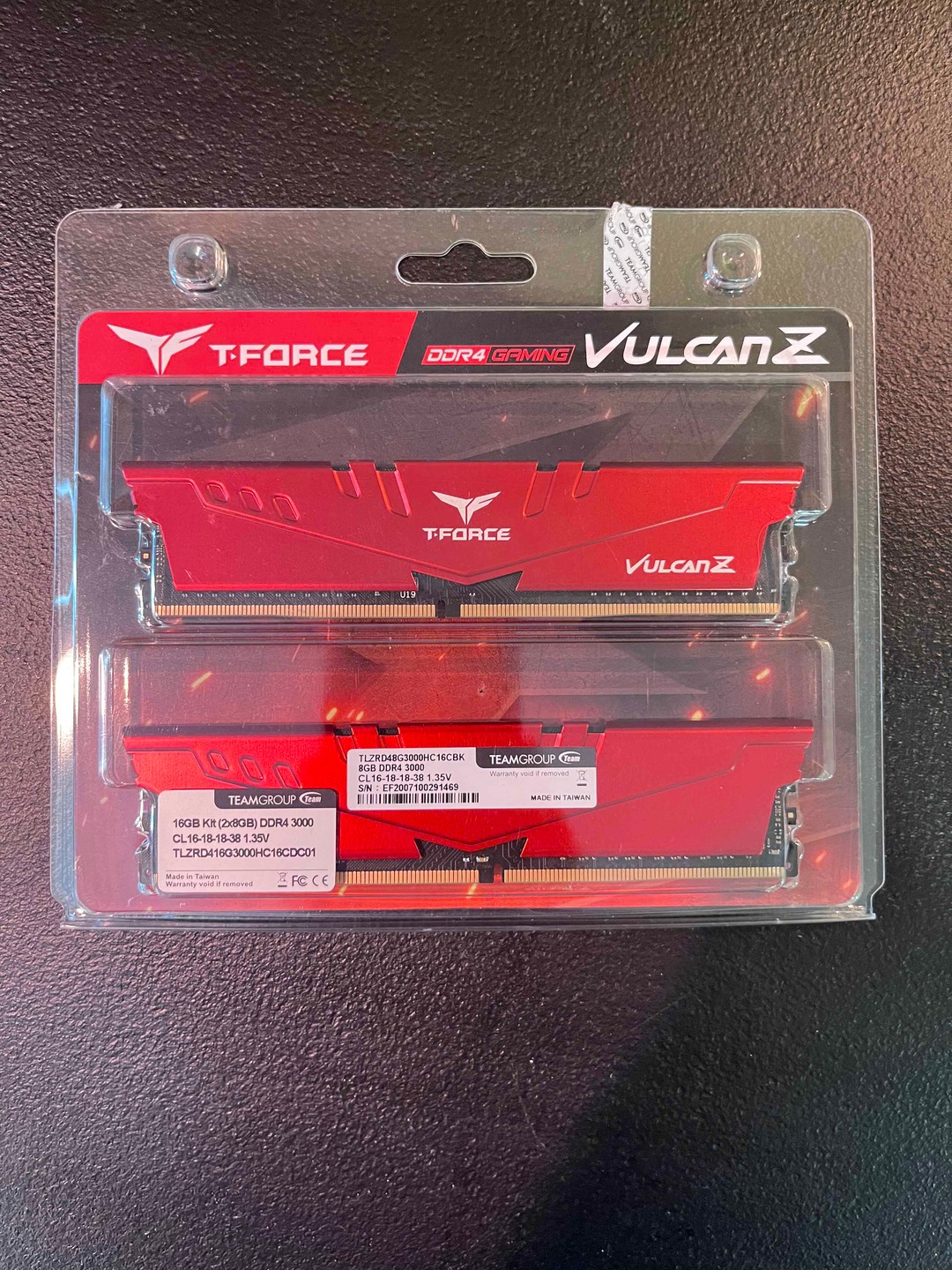 TeamGroup T-Force Vulcan Z DDR4 16GB Kit (2x8GB) 3000MHz Red | Jawa
