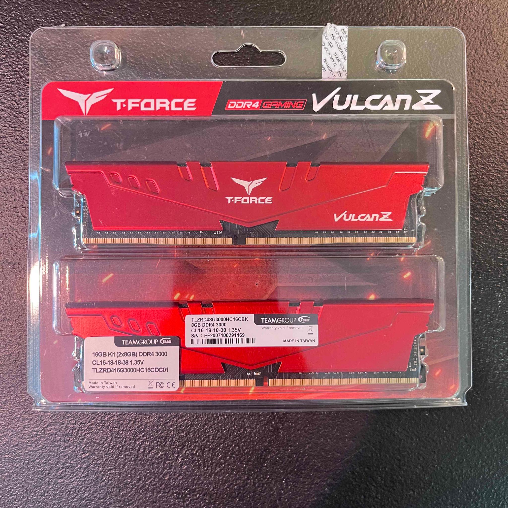 TeamGroup T-Force Vulcan Z DDR4 16GB Kit (2x8GB) 3000MHz Red