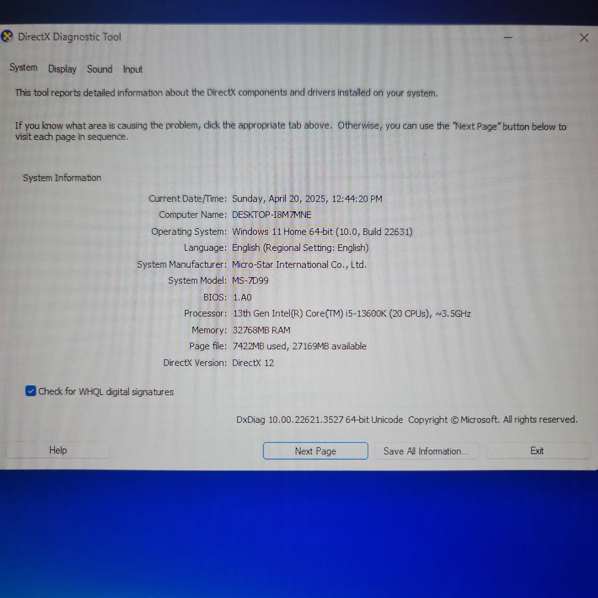 Custom built pc in excellent condition