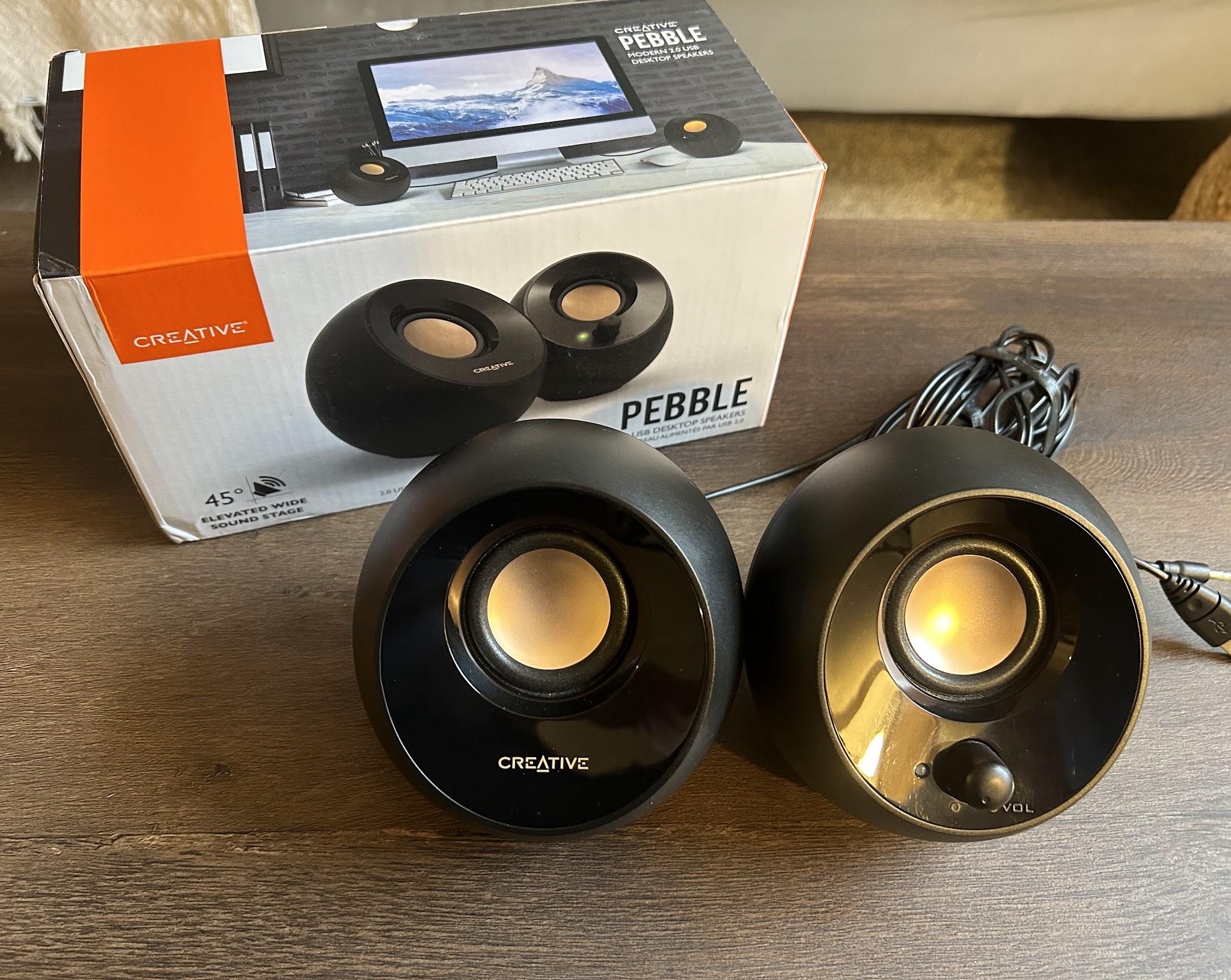 Creative Pebble 2.0 USB-Powered Desktop Speakers with Far-Field Drivers and Passive Radiators